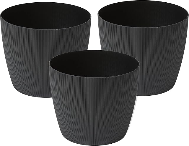 3 of Lamela Flowerpot Herb Plant Flower pot Magnolia Jumper | Ø 15,5 cm | Holder Balcony Garden Container | Organizer box decor | Mix! Match! Play! (Black)