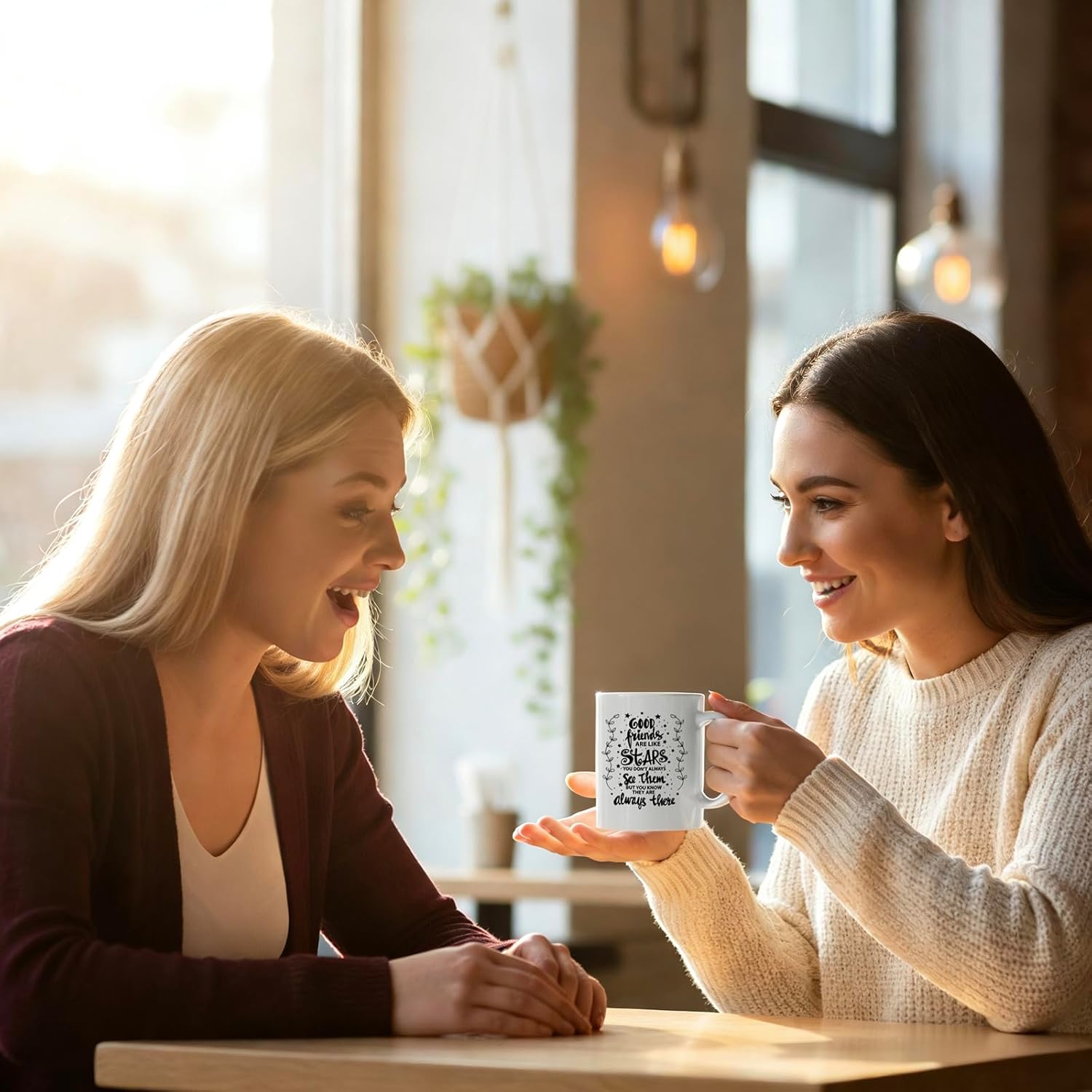 Good Friends are Like Stars You Don't Always See Them but Know They Always There Friendship Theme Ceramic Coffee Mug Funny Birthday Present Christmas Gift for Friend BFF Bestie Tea Cup 11 oz White - Image 4