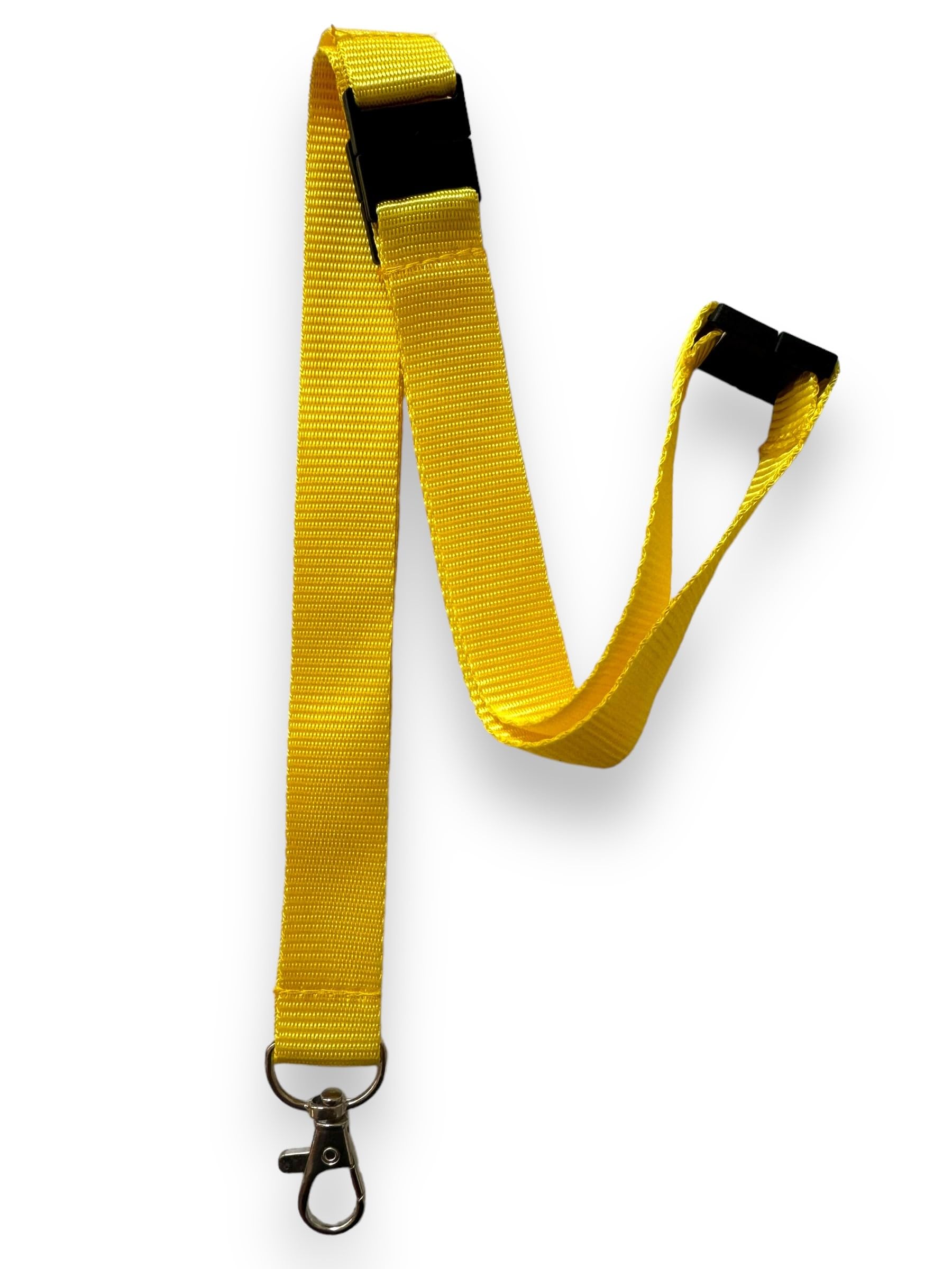 PAC Supplies Global Eco-Friendly Recycled PET Lanyard With 3 Point Breakaway Safety Clip (10, Yellow)