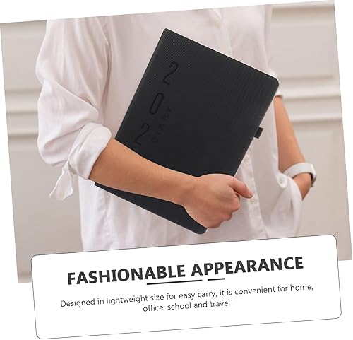 Miniatura 6 de Operitacx Cuaderno de bolsillo de tamaño negro, cuaderno de bolsillo, cuaderno de bolsillo, libro de citas, planificador de trabajo, planificador de