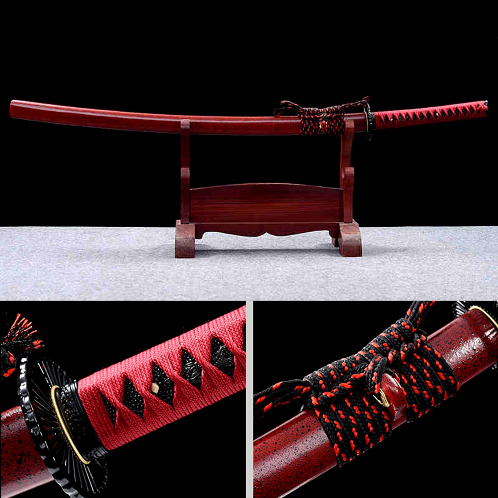 Katana Japonais en Bambou,Sabre de samouraï Traditionnel en Bois,bokken Fait Main pour l'entraînement au Kendo,Cadeaux,Jeux de rôle,Accessoires - 103 cm
