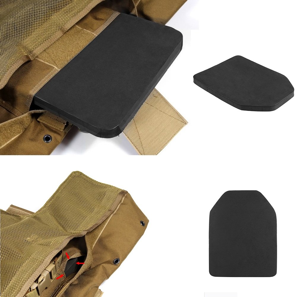 Veste Tactique Protection Pad, 2 Pcs EVA Léger Assiette Ensemble Airsoft Paintball Gilet Protection Retour Protection Pad Grand Accessoire pour Airsoft Et Paintball