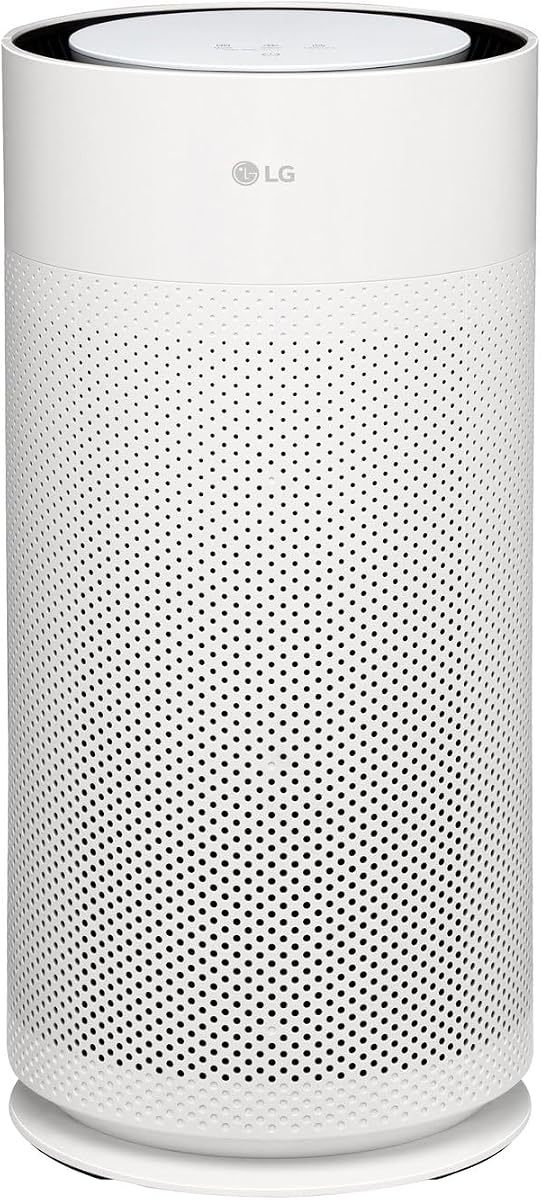Purificador de aire inteligente PuriCare™ AeroHit para habitaciones grandes de hasta 1000 pies cuadrados, filtro HEPA verdadero con flujo de aire de 360°, sensor PM 1.0 y monitor LED de calidad del aire, limpiador de aire Wi-Fi ultrasilencioso con LG ThinQ