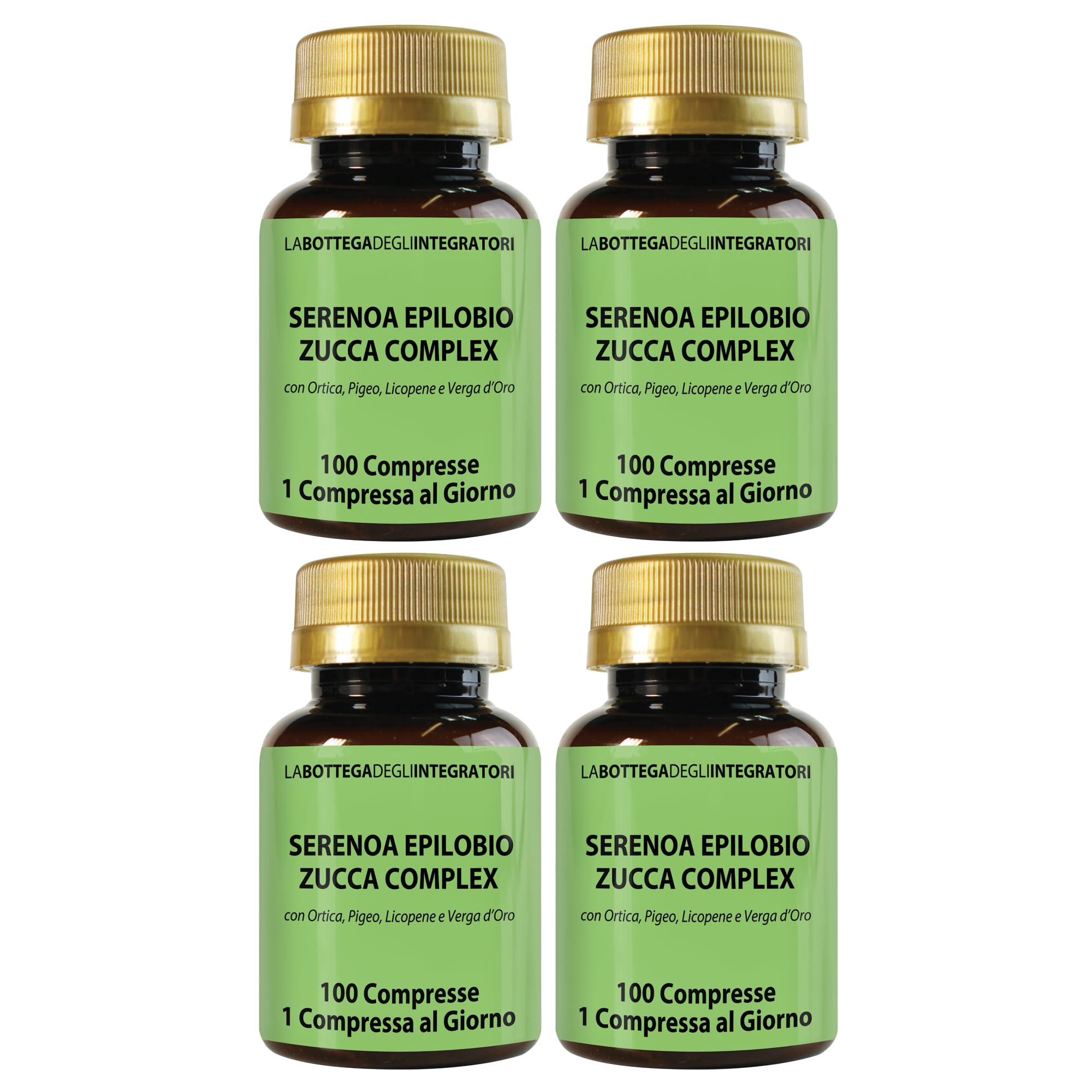 Serenoa Epilobio Zucca Complex con Ortica Pygeum Africanum Licopene e Verga D'Oro 400 Compresse 1 al Giorno | Integratore per la Prostata e per le Vie Urinarie