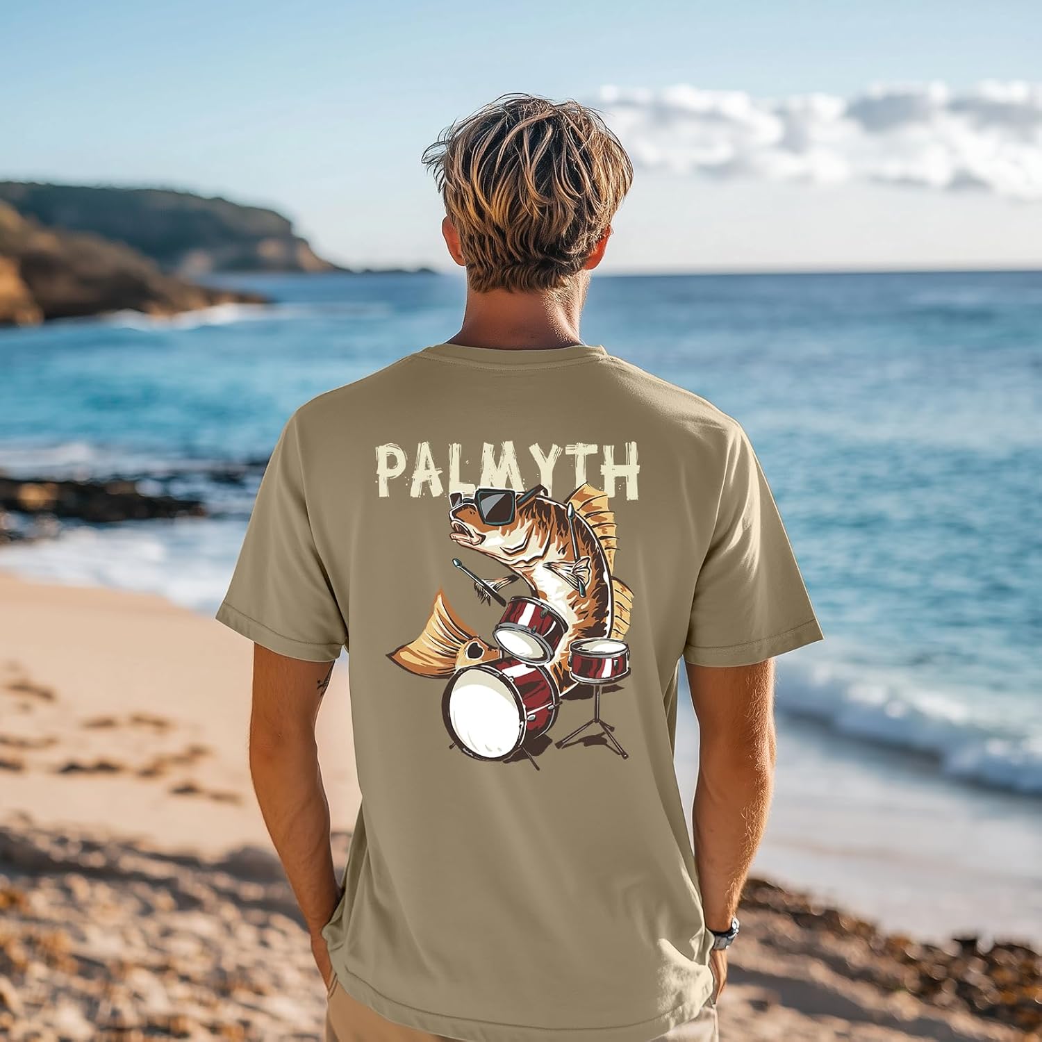 Palmyth Men's Fishing UPF 50+ Sun Protection Short Sleeve T-Shirt - Image 3