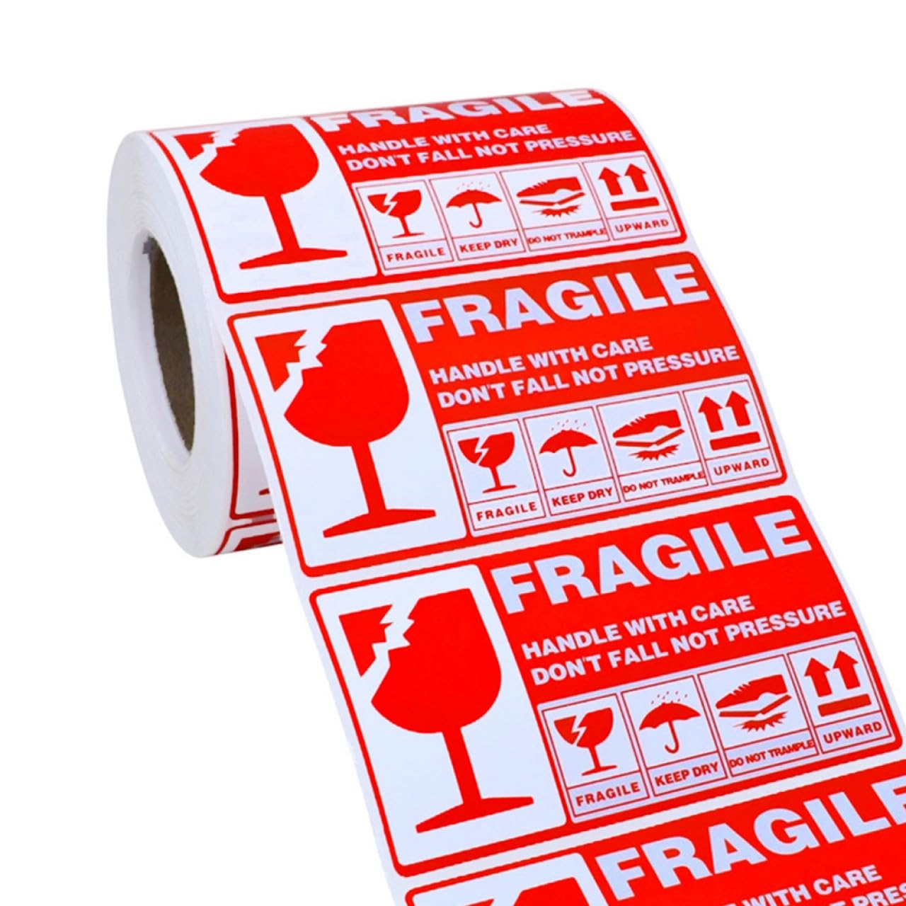 DOITOOL 900 Pezzi Adesivi Fragili per e Spedizione Etichette Rosse Resistenti con Forte per Cartoni Plastica