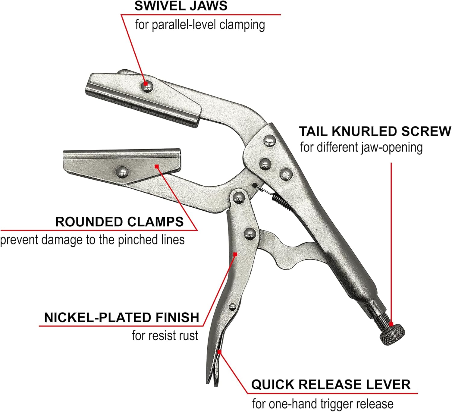 Radiator Hose Pinch Off Pliers, 10.5 inches, 2-1/4" Max Opening