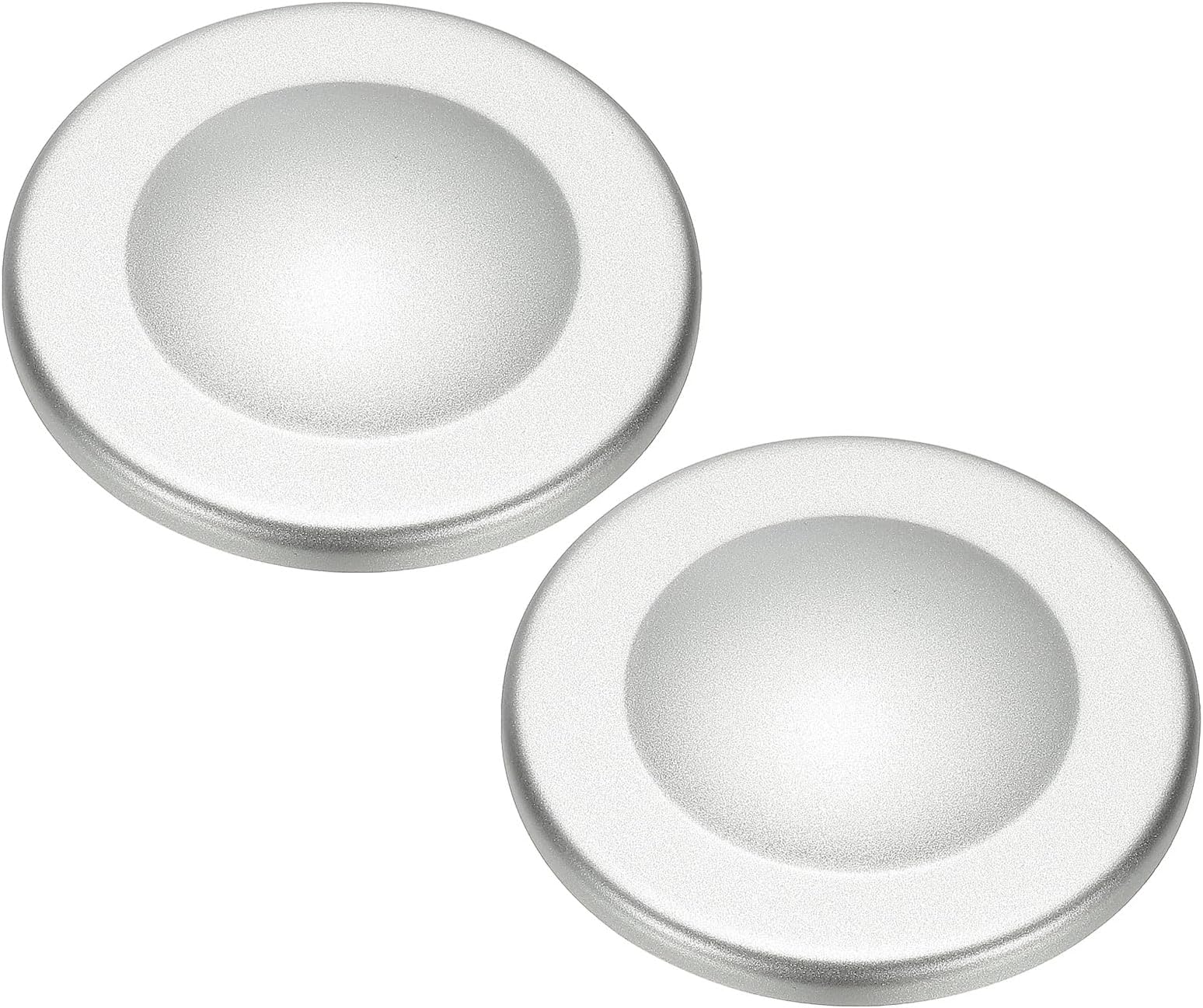 PATIKIL 3" Pipe Wall Covers, 2 Pcs ABS Self-Adhesive Reserved Wall Hole Plugs Round Shower Pipe Caps for Bathroom Kitchen Air Conditioner Pipe Holes Decoration (Short Cap), Silver