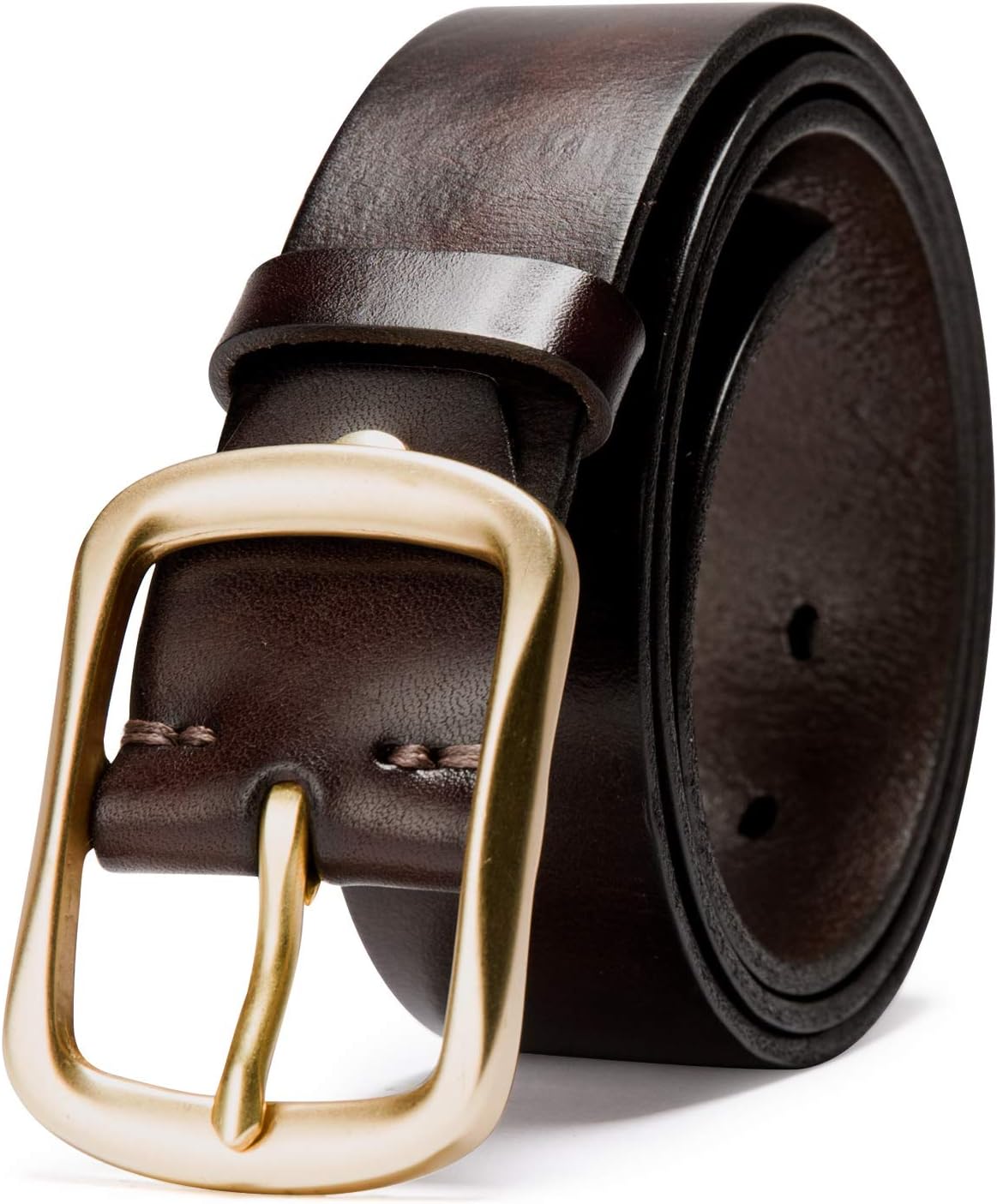 Men's 100% Italian Cow Leather Belt Men With Anti-Scratch Buckle,Packed in a Box