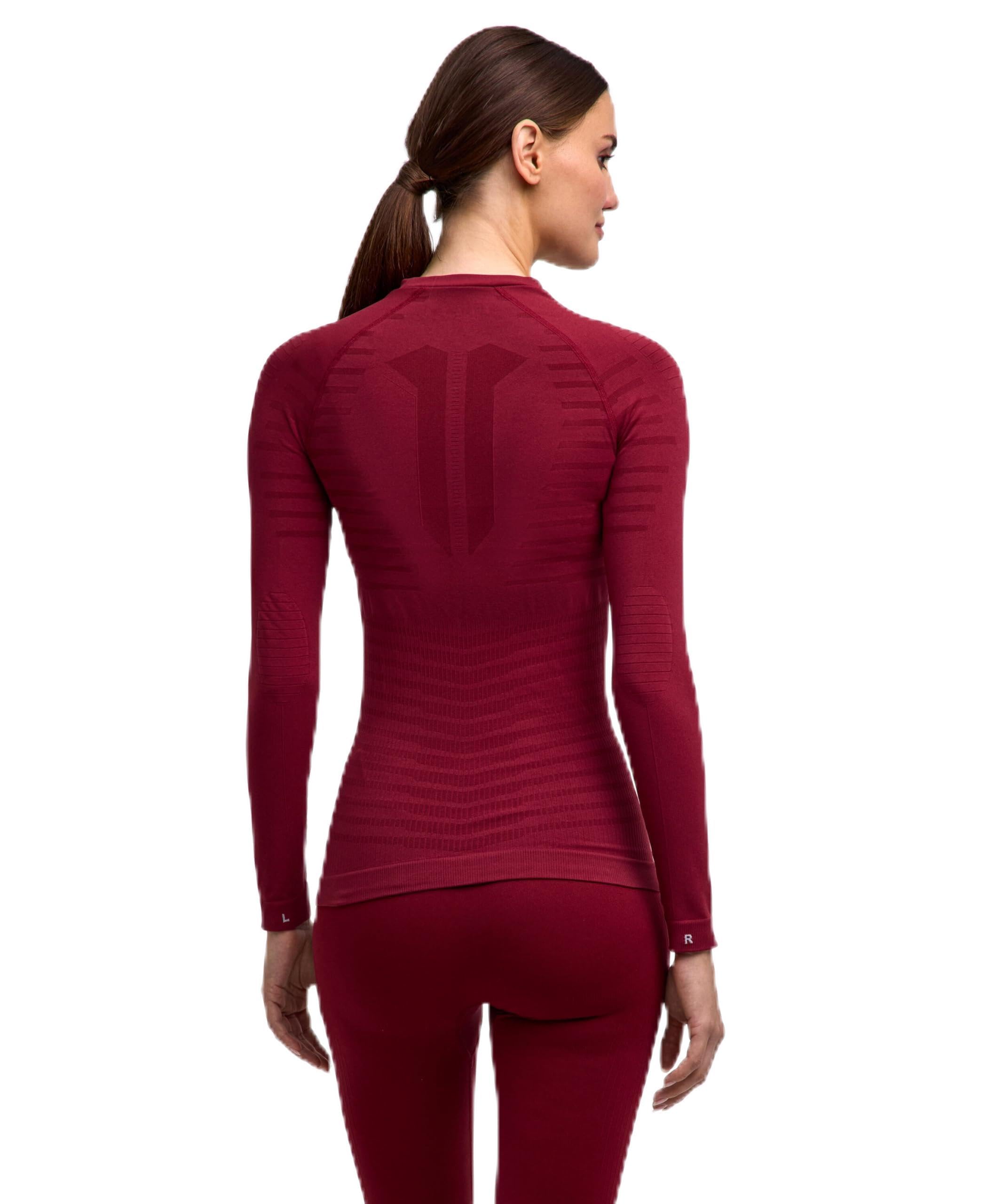 FALKE Damen Maximum Warm Round Neck Funktionsshirt Langarm schnelltrocknendes atmungsaktives nachhaltiges Funktionsmaterial kalte bis sehr kalte Temperaturen Funktionsunterwäsche 1 Stück | extra warm für kalte bis sehr kalte Temperaturen
