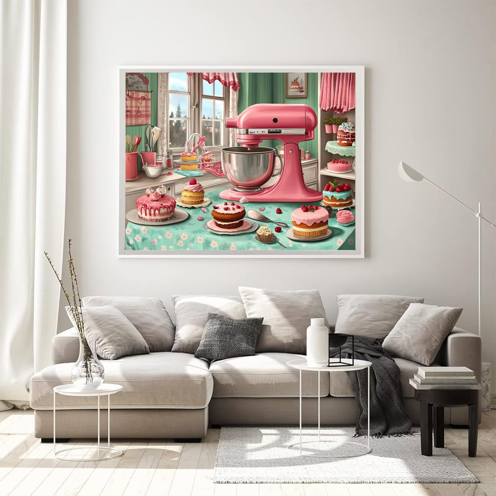 Model353 Diamond Painting dla dorosłych, kuchnia, motyw do malowania diamentami 5D, zestaw "zrób to sam", dla początkujących, pełne wiertło, malarstwo, haft krzyżykowy, zestaw do majsterkowania, do