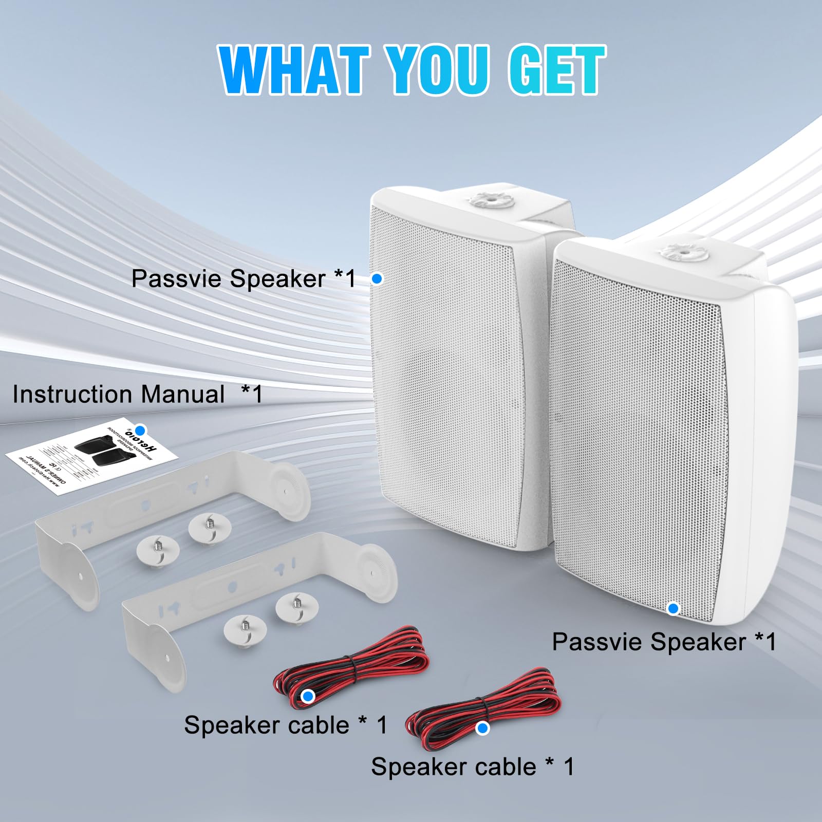 STUDIOFINIX Altoparlanti passivi esterni da 8 pollici, 600 W, grado di impermeabilità IP44, connessione cablata, accoppiamento stereo TWS, altoparlanti montabili a parete per tutte le stagioni per