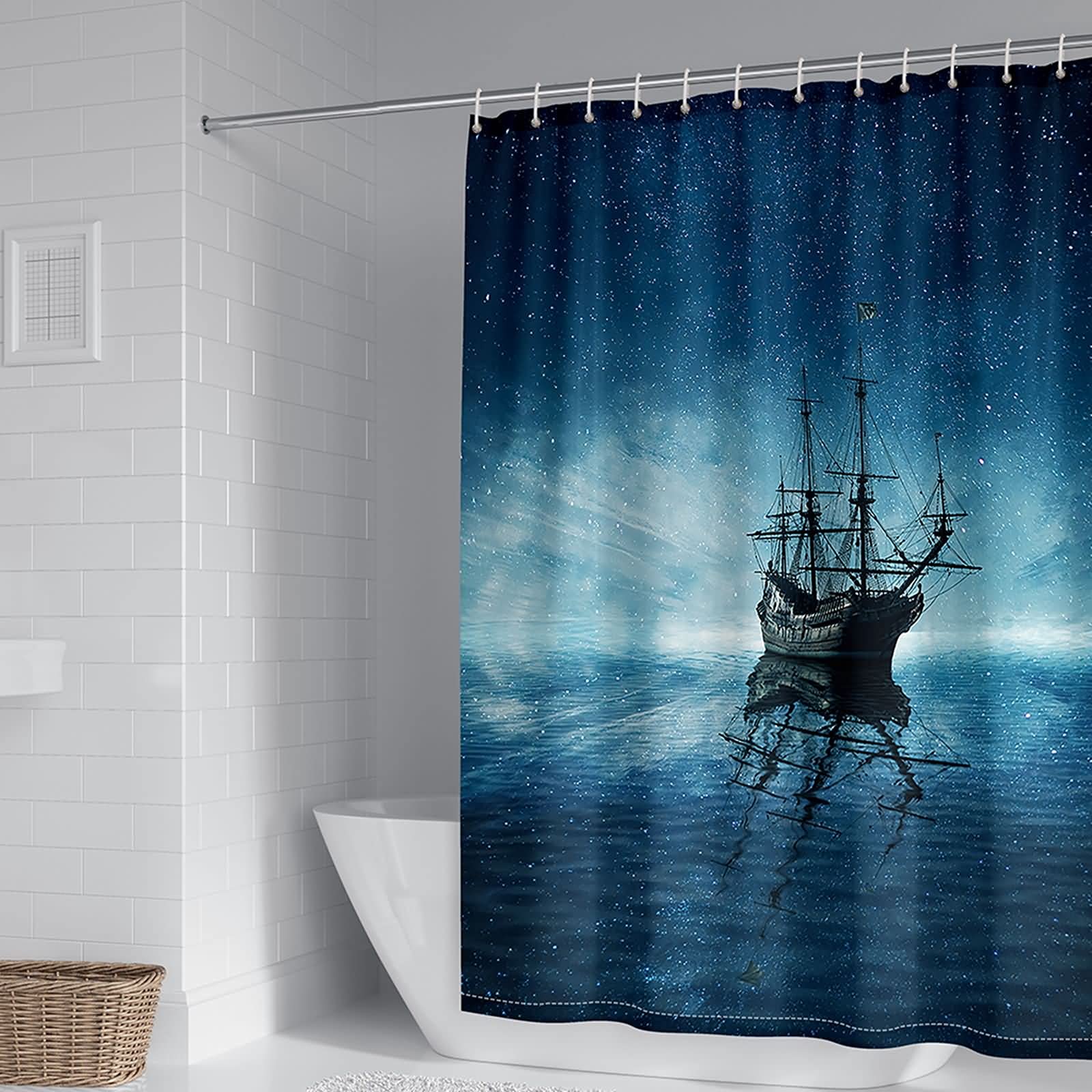 Rideau de douche polyester de qualité supérieure 180x200cm design navire