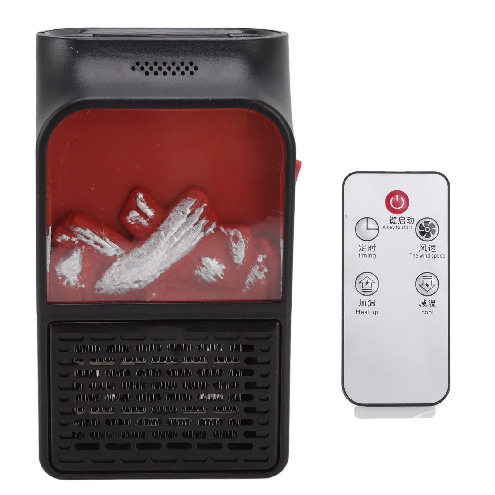 Amazon.com: Freestanding Mini Electric Fireplace, 1000W PTC Ceramic Flame  Heater, Fast Heating and Silent Fireplace Heater with Fireproof Frosted  Casing for Home, Office, Indoor Use, Remote Control(US plug 110v) : Home u0026