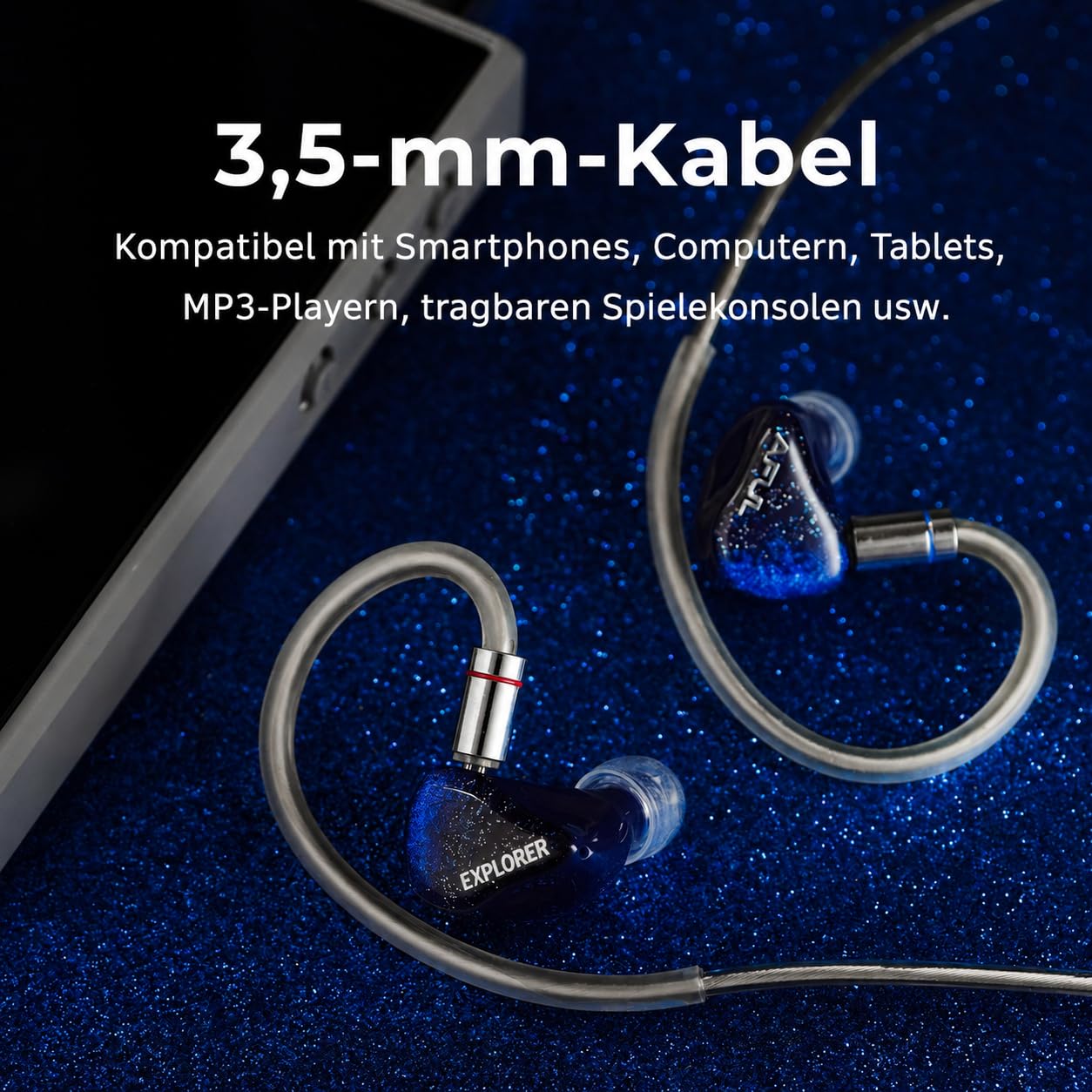 HiFiGo AFUL Explorer Hybrid-IEM Kopfhörer, 1DD+2BA, 2Pin-Kabel, 3,5mm | Ausgewogener 1DD+2BA Hybrid-IEM mit RLC-Weiche, 3D-Resonator, ergonomischer Passform und versilbertem Kupferkabel