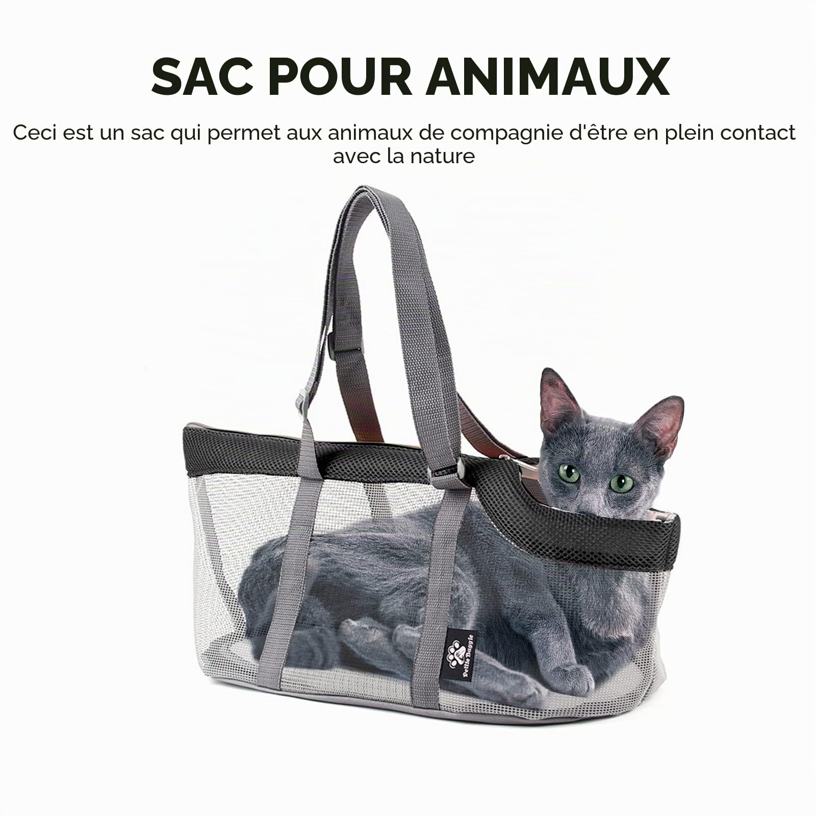 PETCUTE Sac Transport Chien,Sac à Main pour Animaux De Compagnie en Maille Respirant,Sac de Voyage pour Chien avec Coussins Amovibles,Confortable Sacoche À Bandoulière Portable pour Petits Chiens