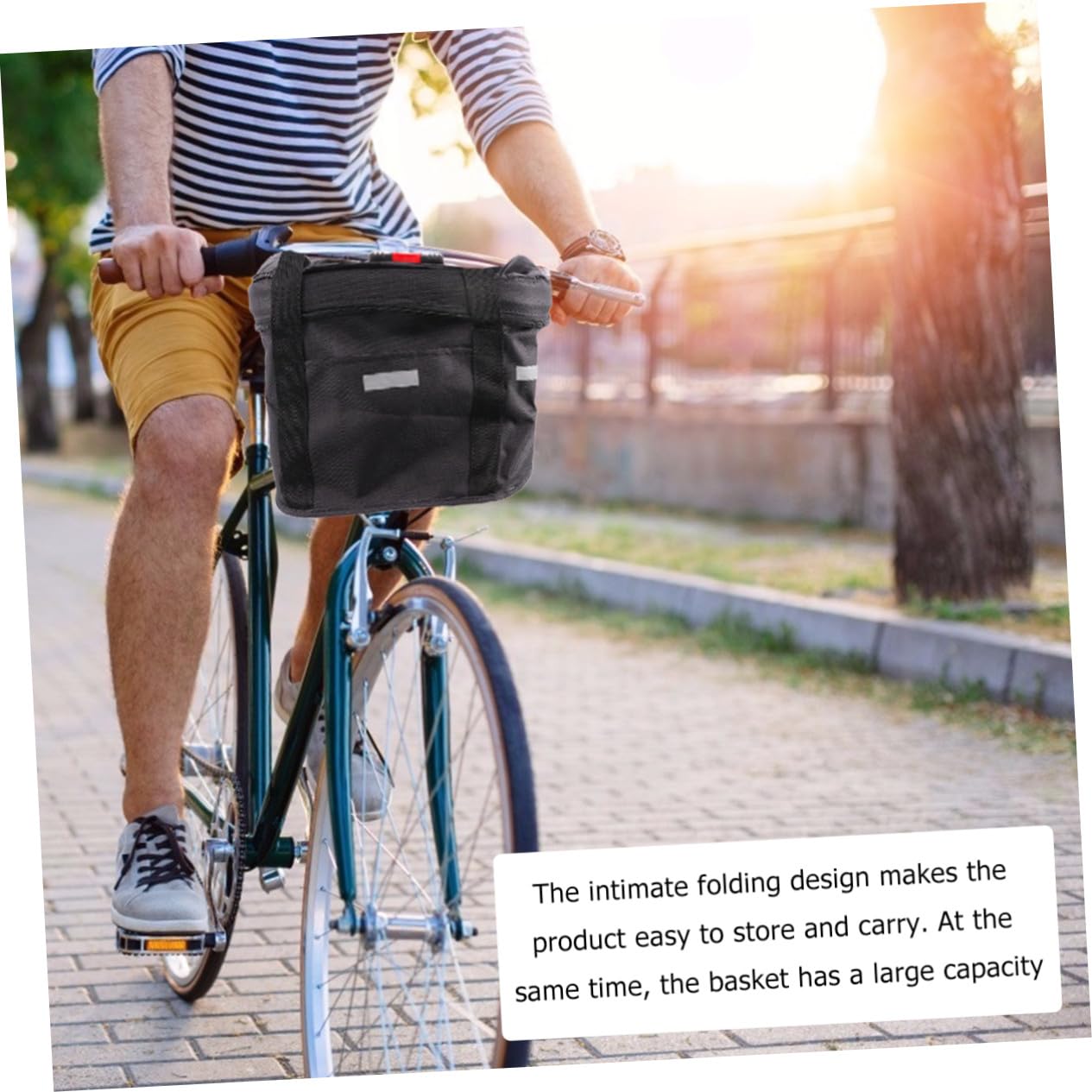 Cestino per Bici Elettrica Oxford Struttura in Alluminio, Pieghevole e Leggero, per Trasporto Urbano e Shopping
