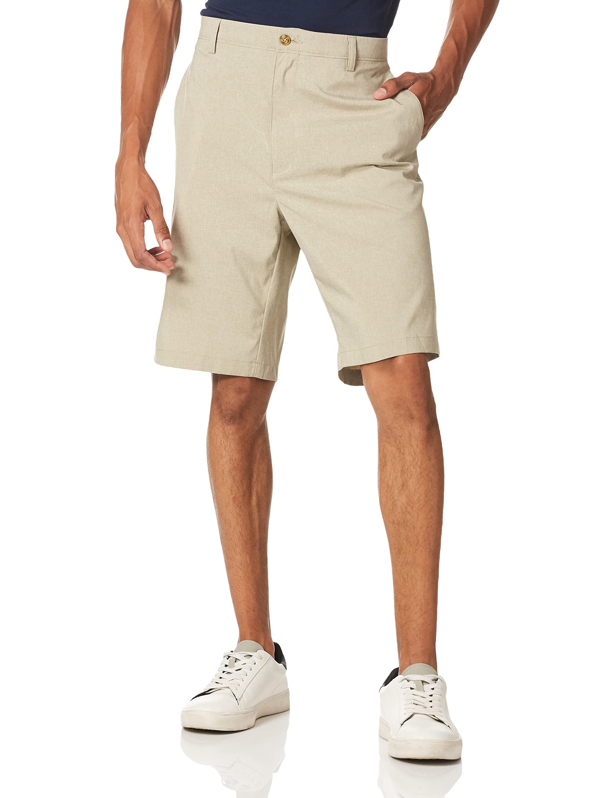 PGA TOUR Men's Flat Front Heather Golf Short with Active Waistband 34