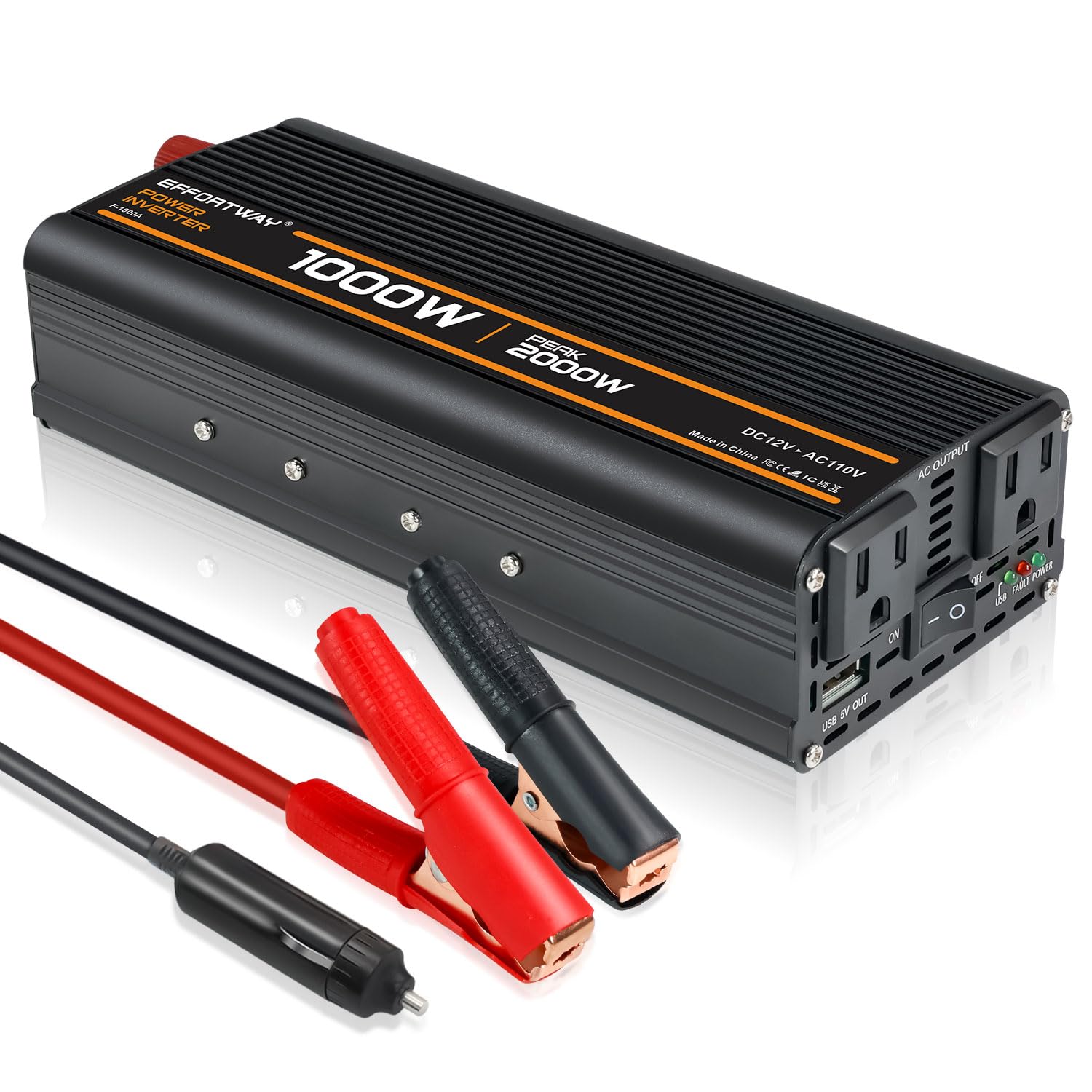 Amazon.com: EFFORTWAY 1000W Power Inverter, Inverter 12V to 110V