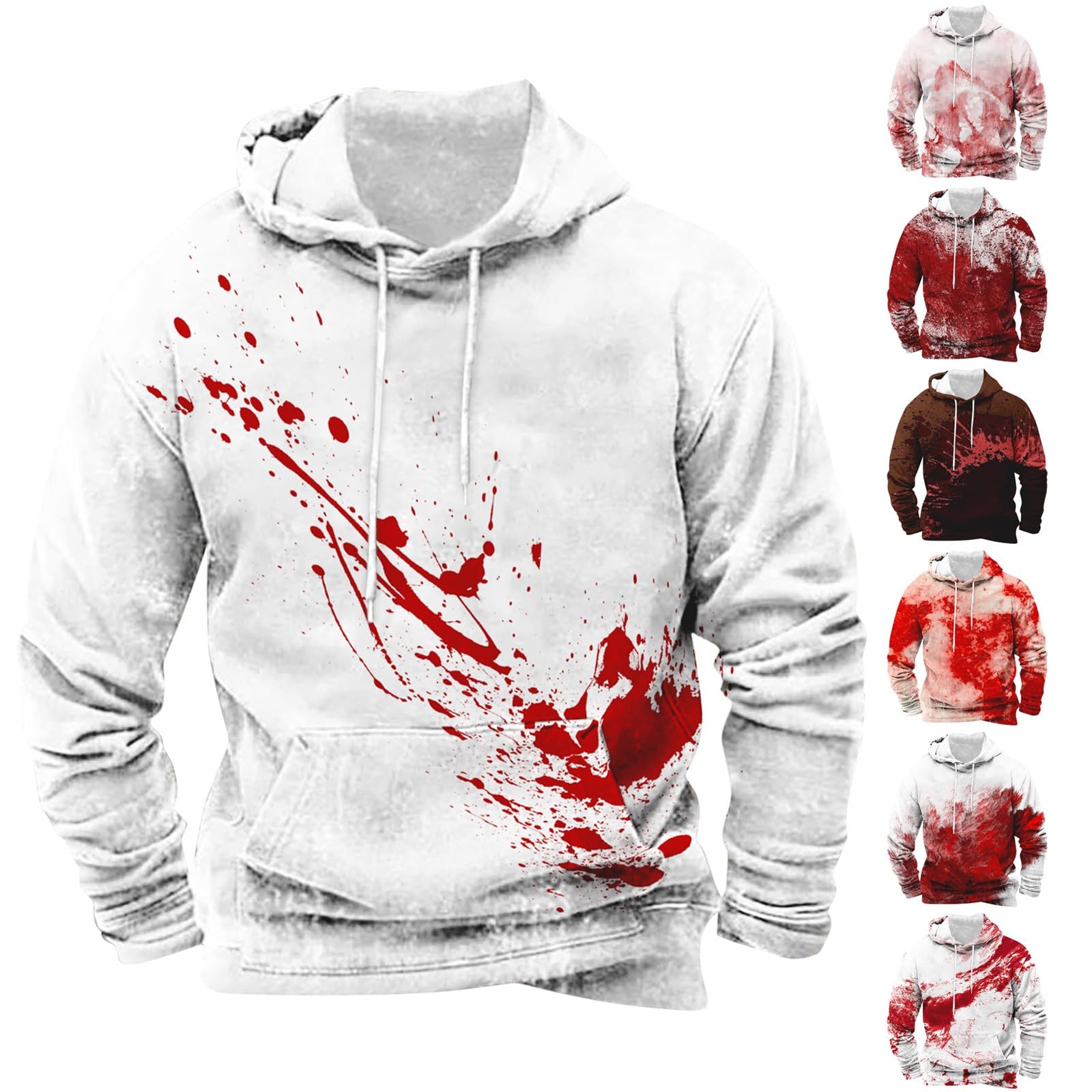 Felpa Con Cappuccio Halloween Uomo – Stampa 3D Sanguinante, Perfetta Per Costumi E Feste Horror