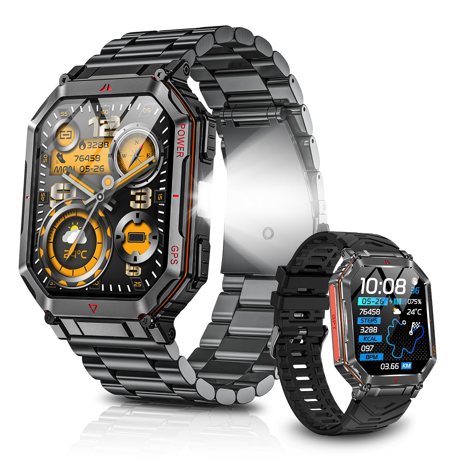 Amazon | スマートウォッチ【2025最新型 ChatGPT搭載 内蔵GPS 2種