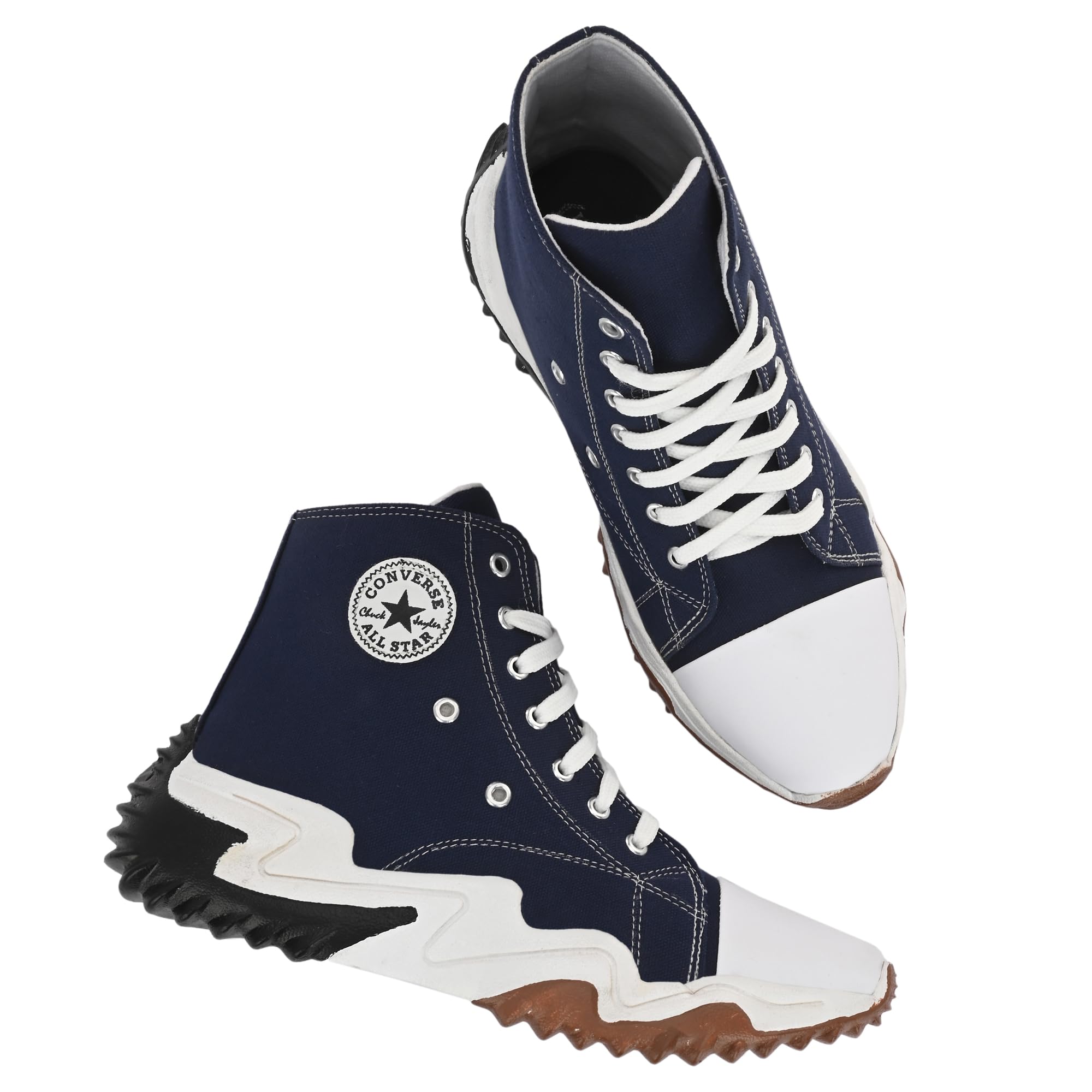 Leepeeter Groovy Mid-Top Casual Chunky Streetwear Fashion Sneakers for Men | Casual Shoes for Men | Soft Cushioned Insole (Blue, 6) (B0D54LVP2N) Amazon Price History, Amazon Price Tracker