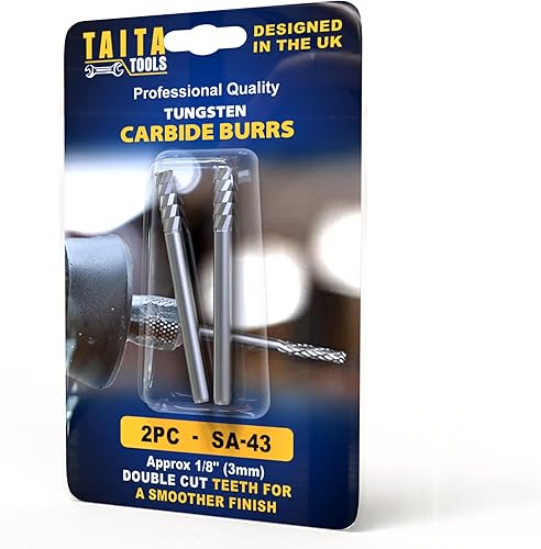 Fresas de carburo, 2 fresas de corte doble SA-43-0.118 pulgadas (0.118 in) para herramientas rotativas de corte  Accesorios para amoladoras Dremel,