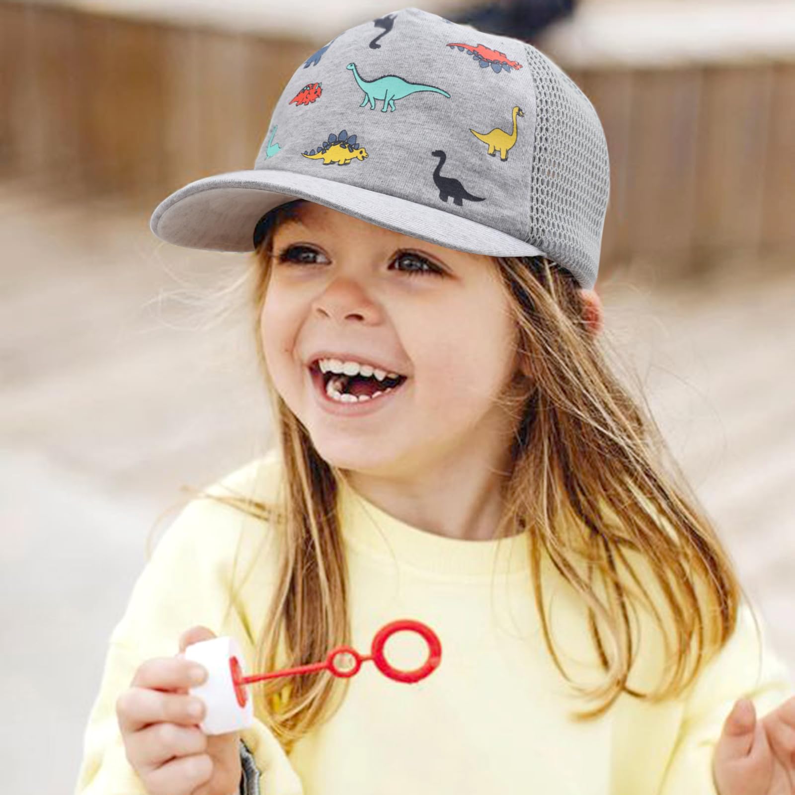 DRESHOW Niño Béisbol Gorra Bebé Sol Sombrero Lindo Sólido Color & Dinosaurio Patterned Gorras Unisex Bebé Camionero Sombreros Infantil Niño Kid Sombreros para Niños Niñas — view 7