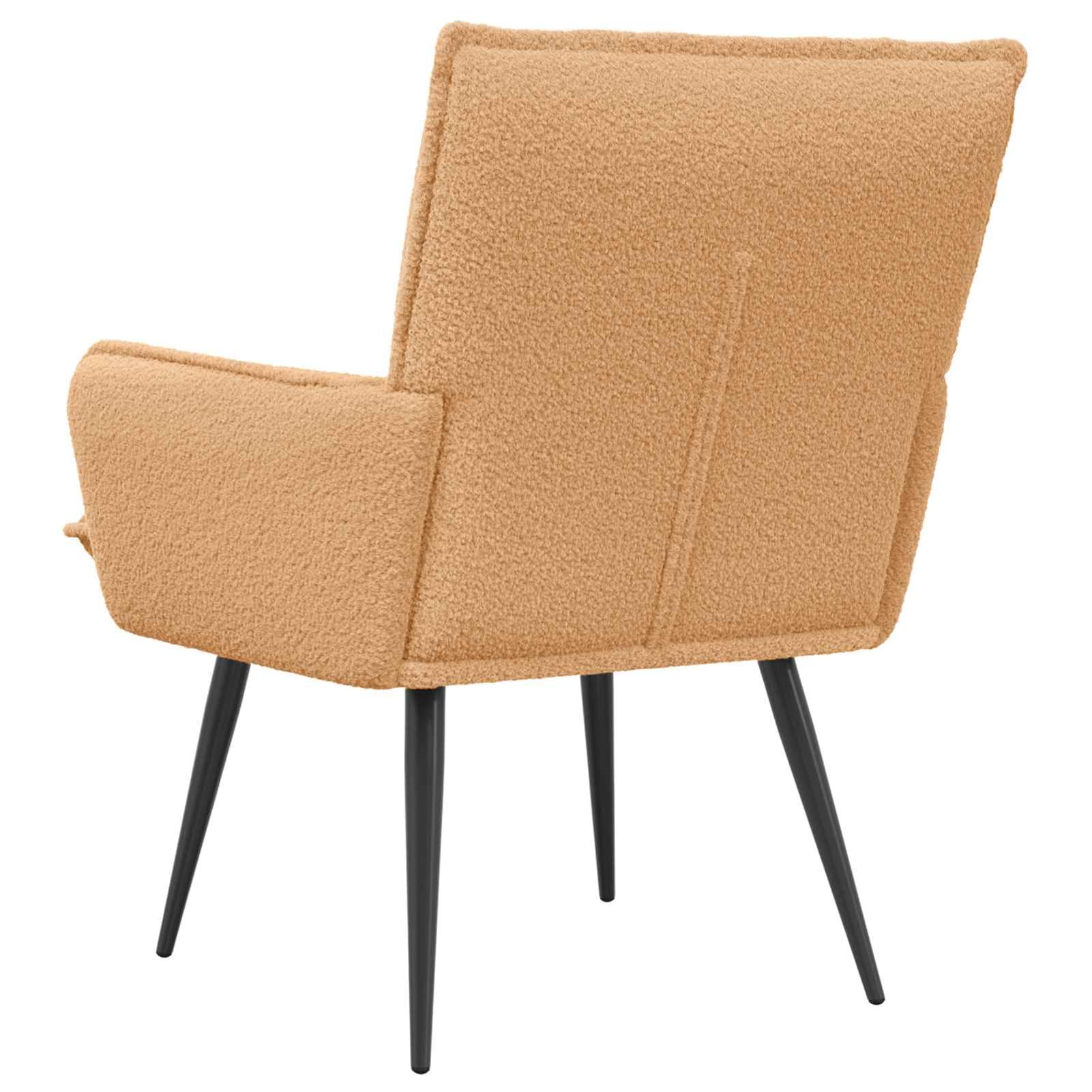 Moderner Sessel mit Bouclé-Stoff, 100% Polyester, Metallrahmen, abnehmbares Kissen, für Wohnzimmer, beige 42047697