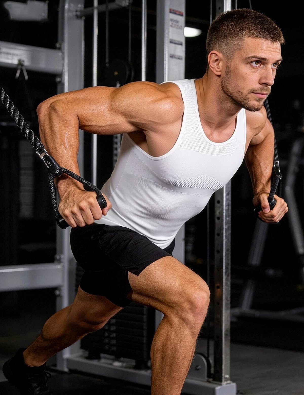 Arjen Kroos Gaine Ventre Plat Homme 2-Pack - T-Shirt de Compression Homme - Débardeur Compression Effet Sculpté Immédiat
