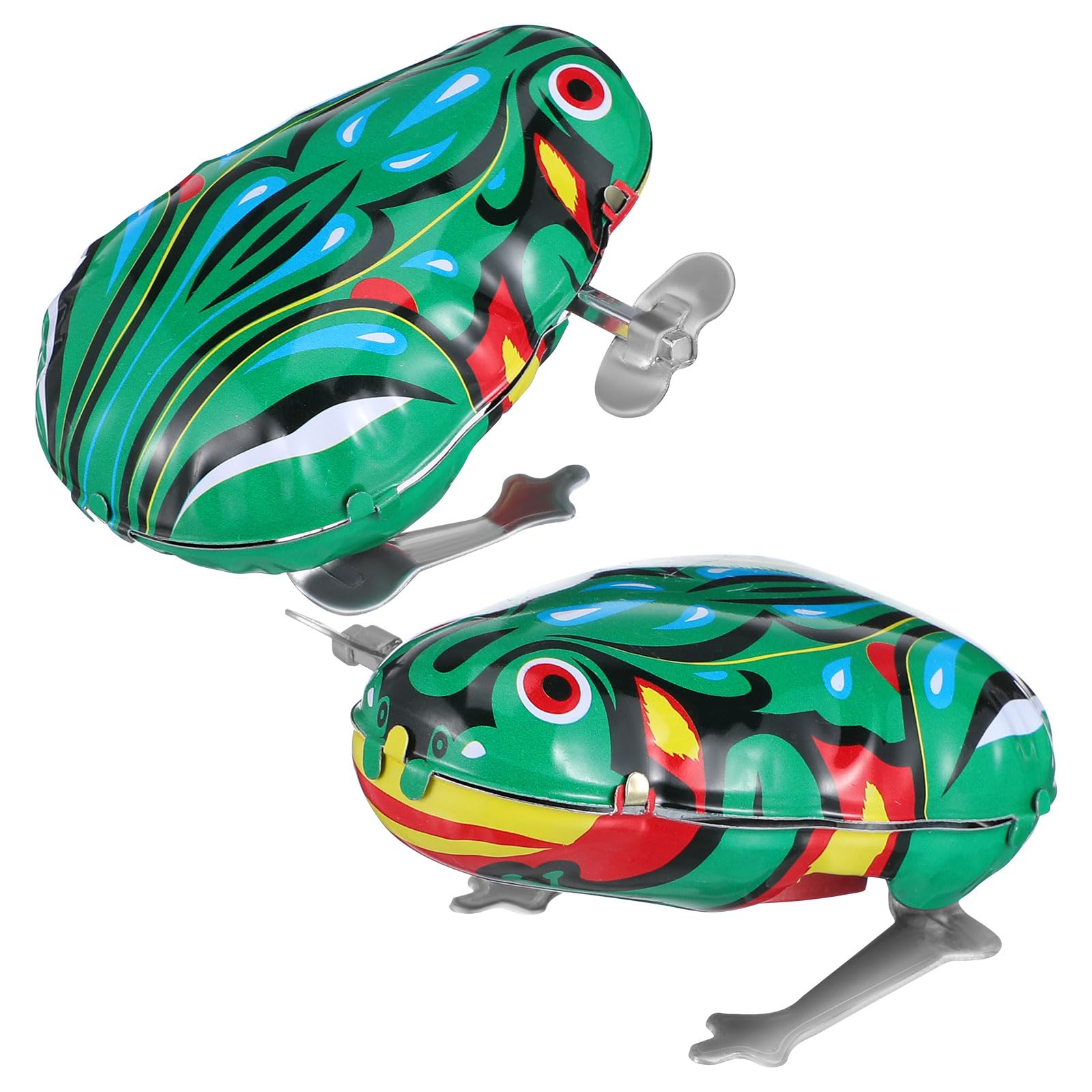 2 Jouets Remonter en métal en Forme de Grenouille Amusant pour Enfants Fer Style rétro Saut Grenouille Jouet Amusant Jeu MéCanique sans Piles