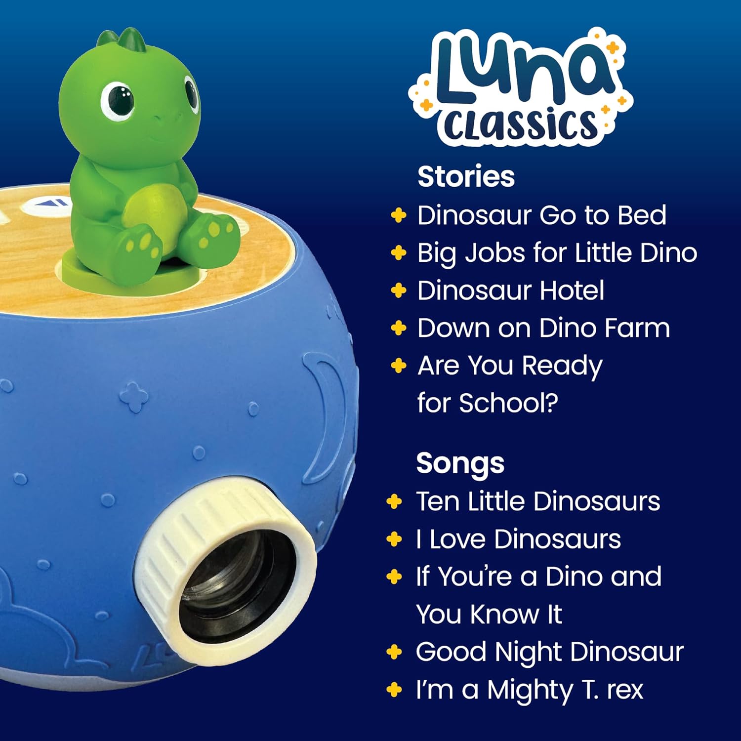 Dinosaur Figurine Cartridge – Projects 5 Prehistoric Stories and 5 Dino Songs, Over 35 Minutes of Roaring Audio Content | Gift and Toy for Ages 3+