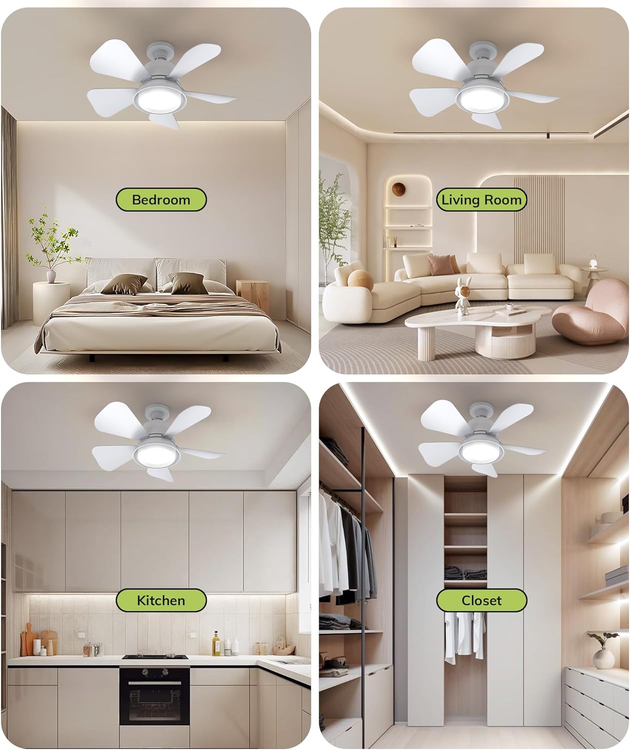 Socket Fan Light Ceiling Fans with Lights and Remote, Dimmable LED Ceiling Fan with Lights, 3 Colors 3000K-6500K, 1000 Lumens Light Bulb Screw in Ceiling Fan for Bedroom, Kitchen, Living Room, Closet