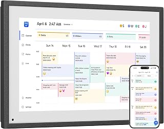 Dragon Touch 10,1 Zoll Digitaler Kalender Wand - Elektronischer Wandkalender Familienplaner mit 32GB Speicher, Digitaler Terminplaner Touchscreen Intelligenter Tischkalender-Schwarz