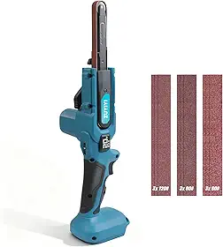 Lixadeira de cinto sem fio para bateria Makita de 18 V (não incluída), lixadeira de 1,27 cm x 45,7 cm com detalhes de energia de 6 velocidades, mini lixadeiras de cinto para todos os ângulos