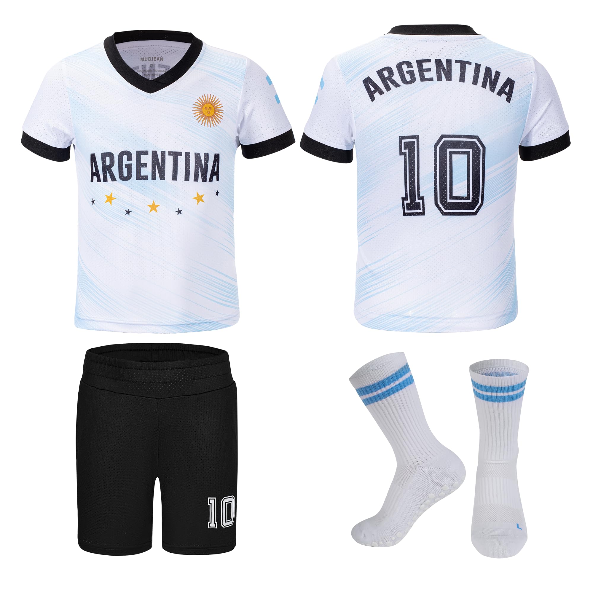 Unisex Kids Soccer Jersey Set Boys Soccer Shirts and Shorts With Socks Girls Soccer Outfi…