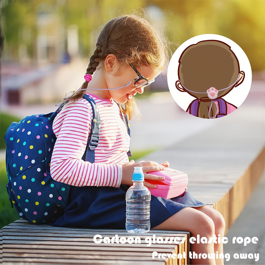 JEYORZY 4 Pezzi Cinghie regolabili per occhiali, Laccio Occhiali Bambini,Fascia per Occhiali Sportivi,antiscivolo, senza coda, per occhiali da sole, adatto a ragazzi e ragazze