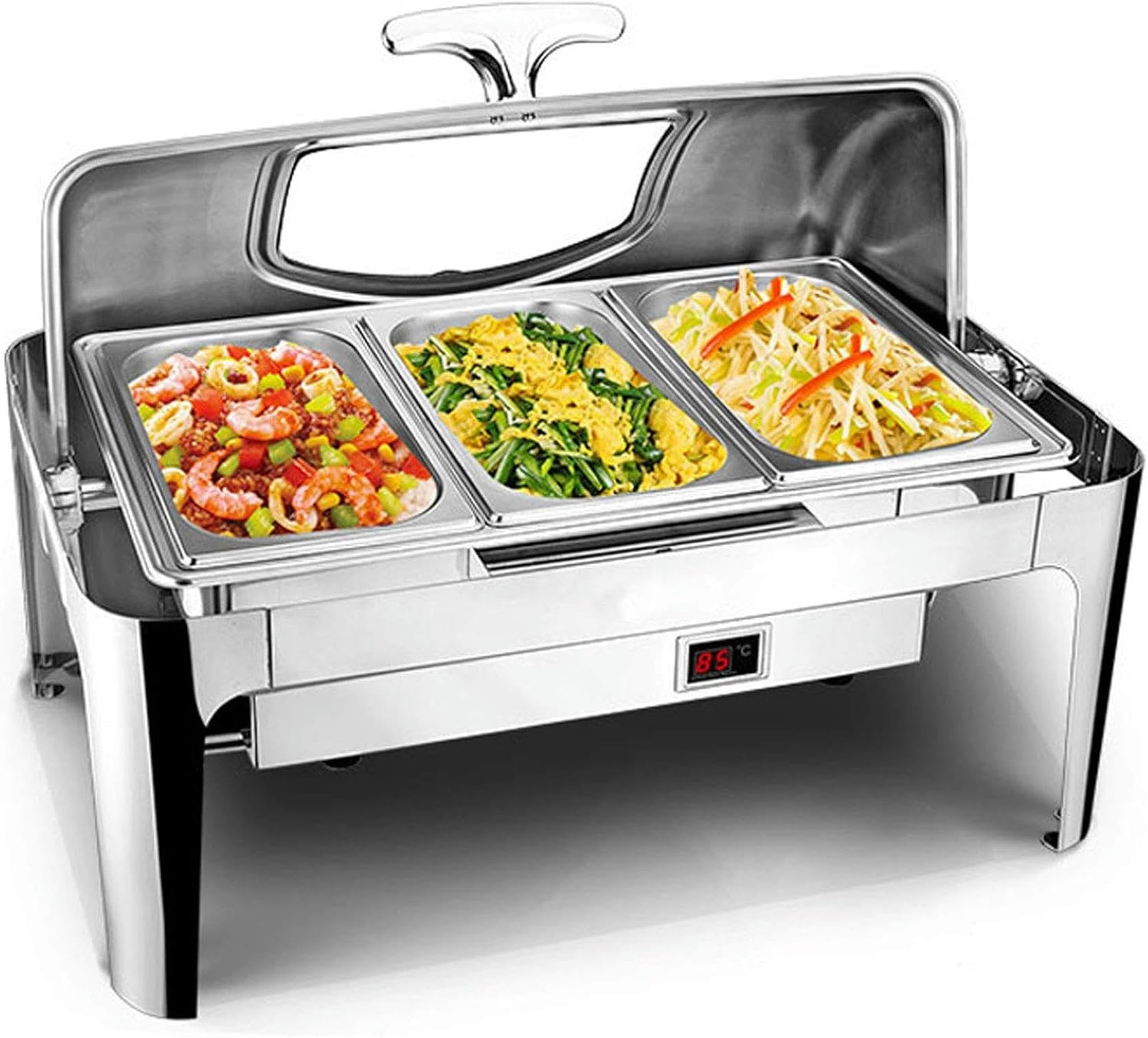 Calentador de alimentos para catering, calentadores y servidores de buffet de 9 litros, soporte comercial para alimentos, suministros de catering para mantener los alimentos frescos y deliciosos, 600