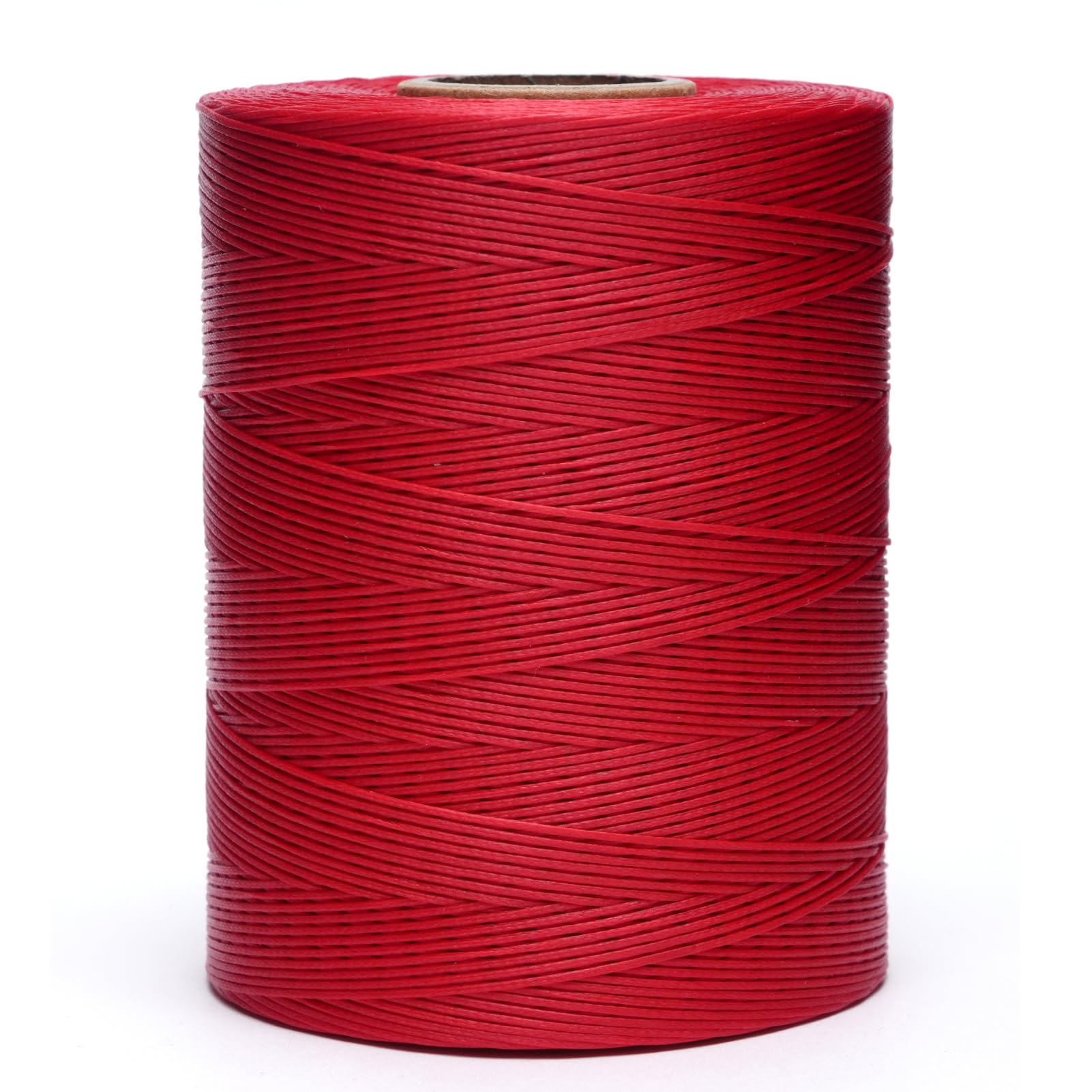 Waxed Thread,852Yards 150D 0.8mm Flat Polyester Wax Thread for Hand Sewing Leather Craft DIY Projects Shoes Repair Book Binding(Red)