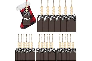 24 Count Buffalo Plaid Christmas Stocking Tags