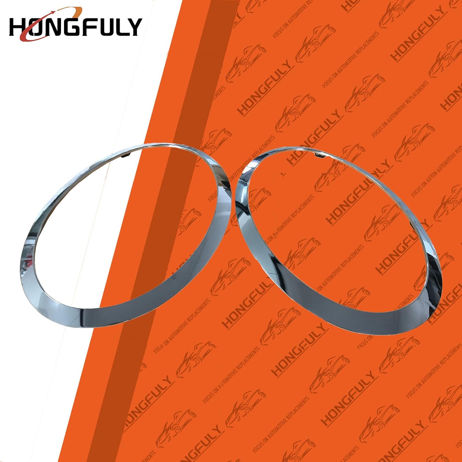 Headlight Trim Ring Compatible with MINI Cooper F55 F56 F57, Chrome Bezel, 2014-2021, Driver and Passenger Side