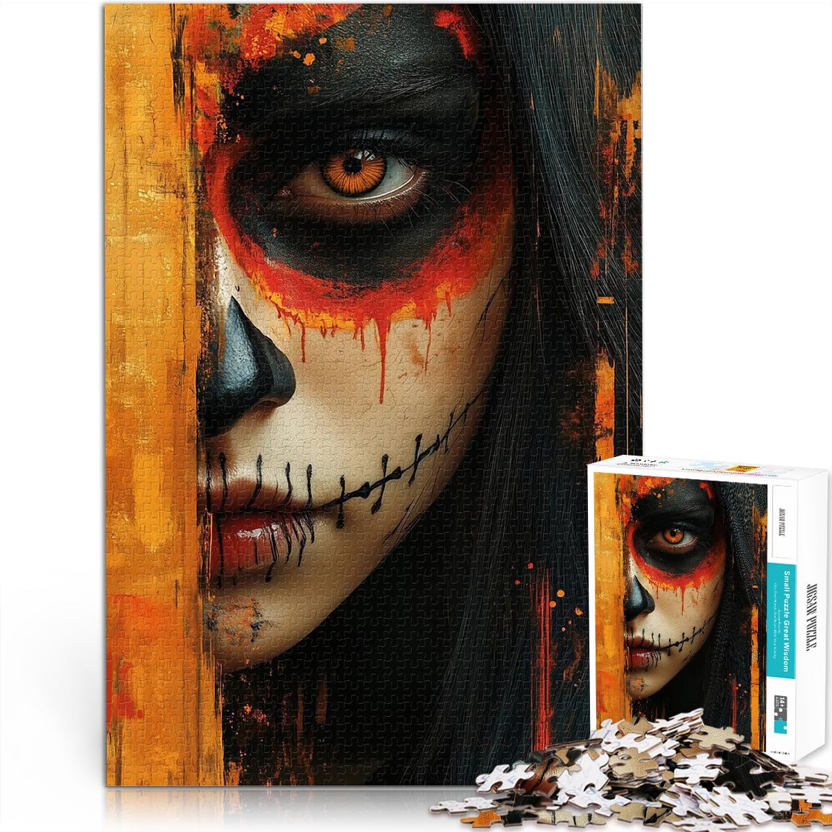 jigsaw 1000 pieces for adults Hidden Day of the Dead Girl Difficult and Challenge 50x75cm Birthday Gifts for Age 14 Years Up