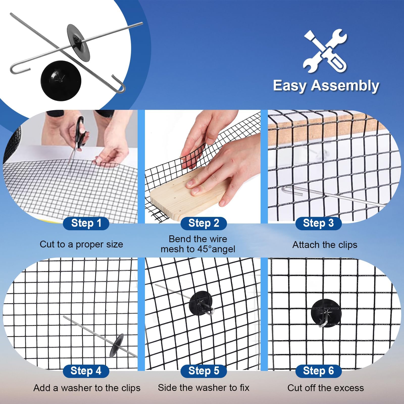 100 Solar Panel Protection Clips, Staffe della Rete di Protezione del Pannello Solare, Clip di Installazione del Pannello Solare dell'Acciaio Inossidabile, Linee degli Uccelli, Recinzioni del Piccion