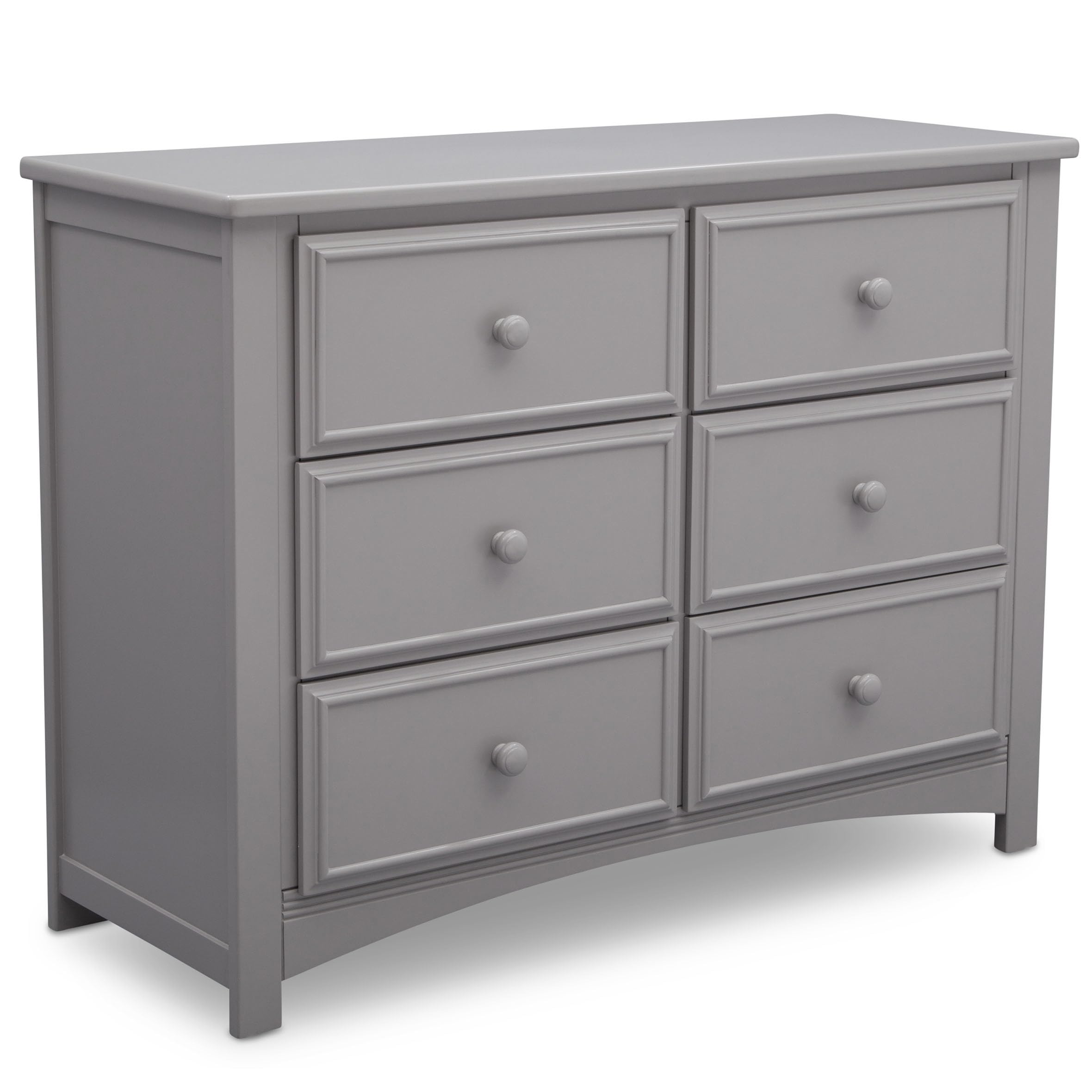 Delta Children Unisex Nursery 6 Drawer Double Dresser with Interlocking Drawers - Greenguard Gold Certified, Grey