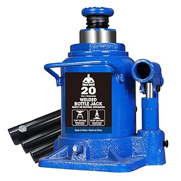 Jack Boss Powerful Base Bottle Jack 20 Ton Hydraulic Car Jack, 7.56-14.05 inch Lifting Range, with 3 Section Long Handle, Fit for Auto Truck Repair and House Lift, Item Weight 25.35 lbs, Blue