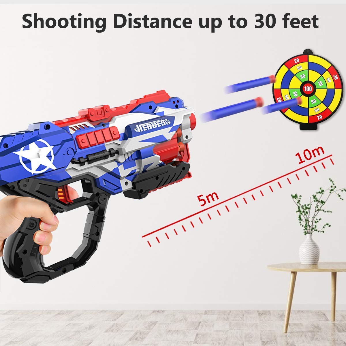 okk Blaster Pistol Toy for Kids, Blaster Pistol with 60 PCS Foam Darts