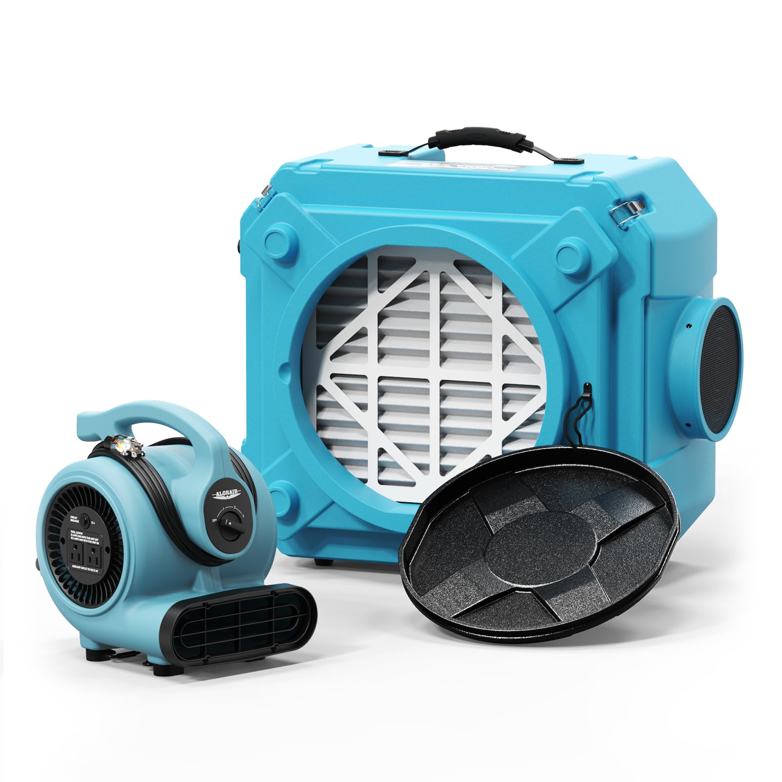 Alorair 2024 New Air Mover Bundle Deal: 600 CFM Air Mover & Stackable 550 CFM Negative Air Scrubber for Indoor Air Quality & Water Damage Restoration (1* GF600A Air Mover, 1*HEPA 550 Air Scrubber)