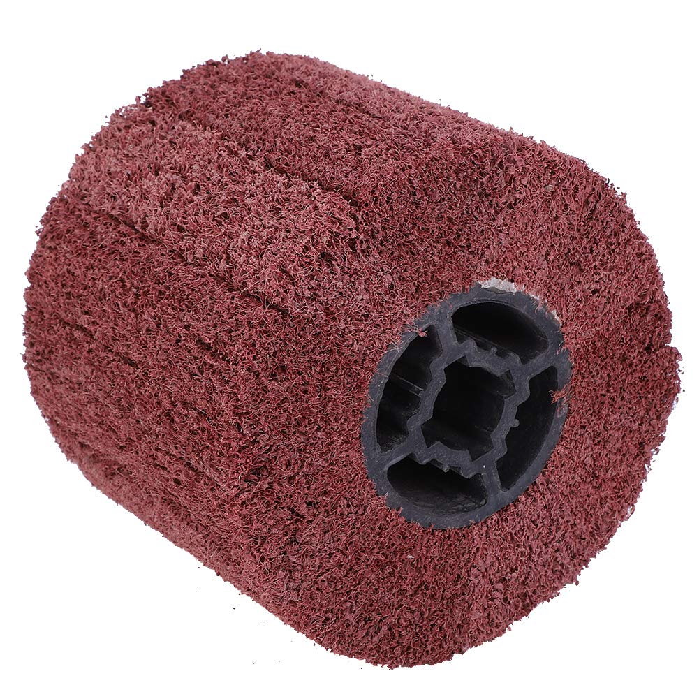 120x100x19mm Ścierne koło do ciągnienia, do ciągnienia drutu Szczotka bębnowa Polerowanie krzyżowe Gumowe rdzeń Polerowanie Koło buforowe do czyszczenia i usuwania zgorzeliny(180 grit)