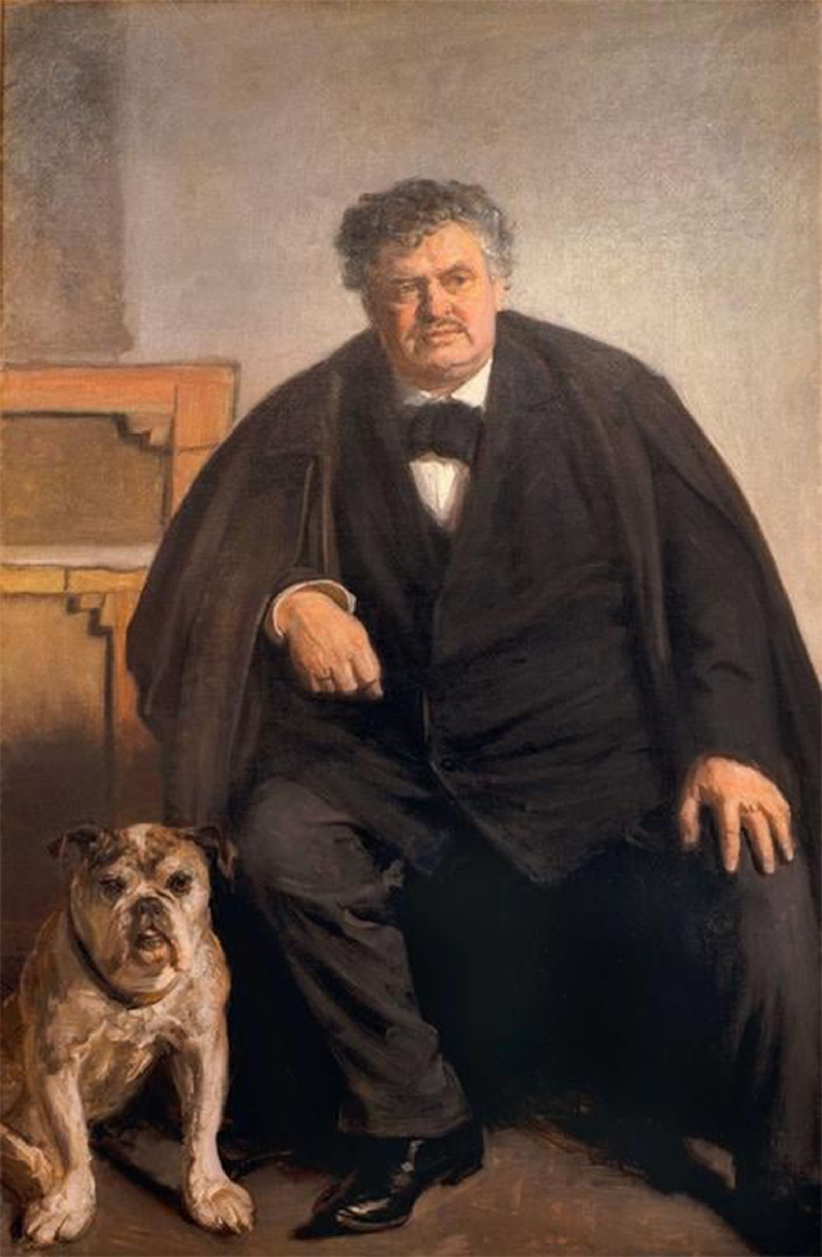 ARTXLXXBN Famous Art Print Poster Vintage Wall Art the Painter Carl Locher with Tiger by Michael Peter Ancher Canvas Art Poster for Home Decor 60x90cm