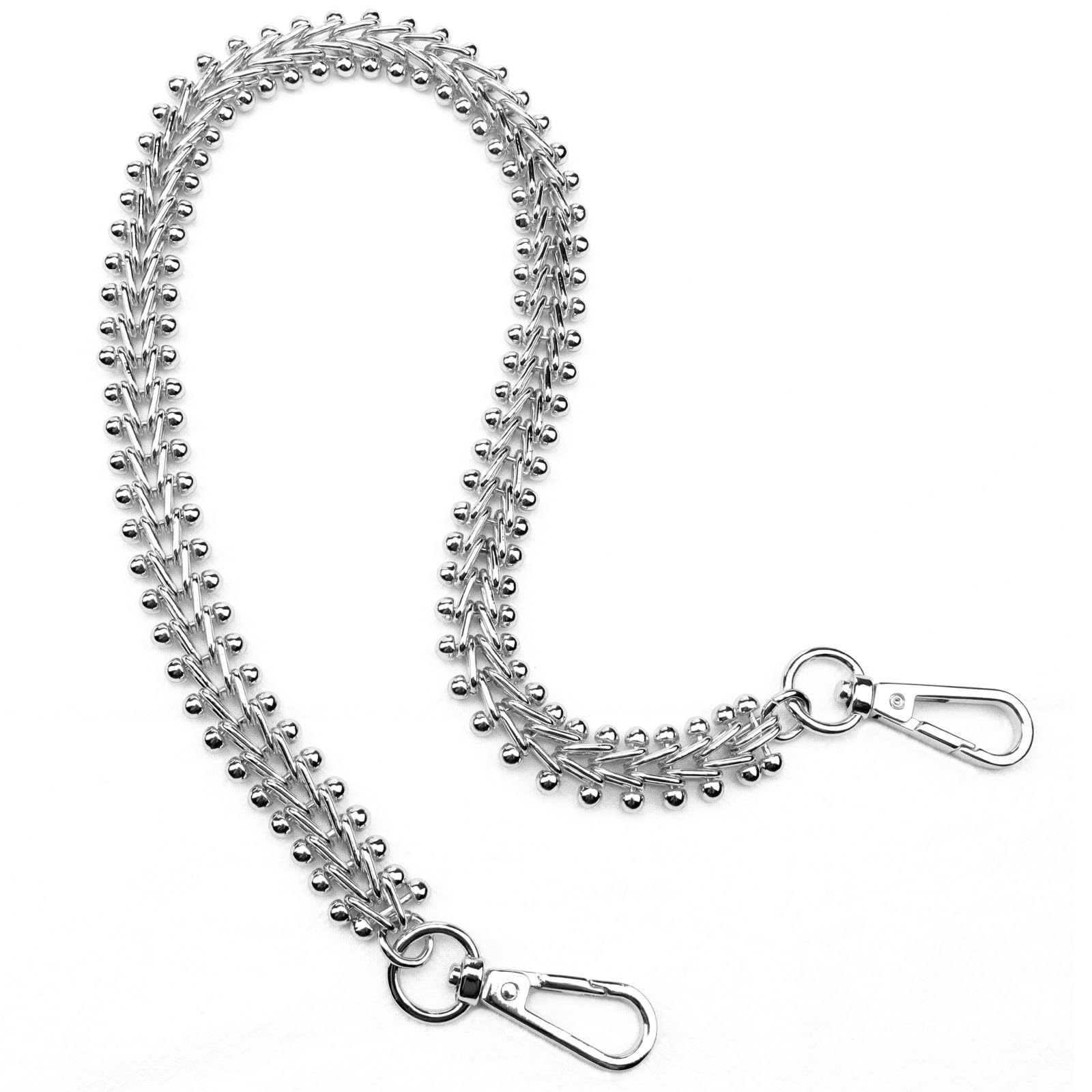 Errienpin 23.6 Inch Heavy Chunky Purse Chain Handles | Short Strap Replacement for Handbags & Shoulder Bags | DIY Decor Accessory(Silver)
